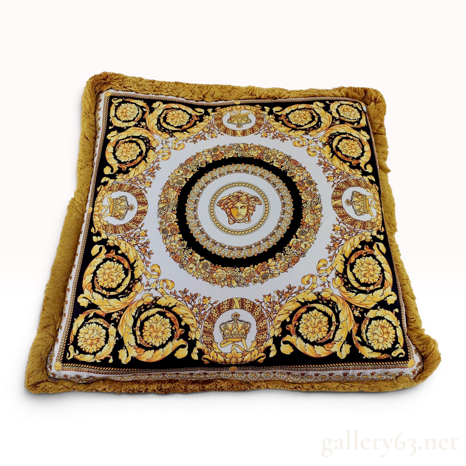 VERSACE Medusa Barocco Print Fringed Cushion