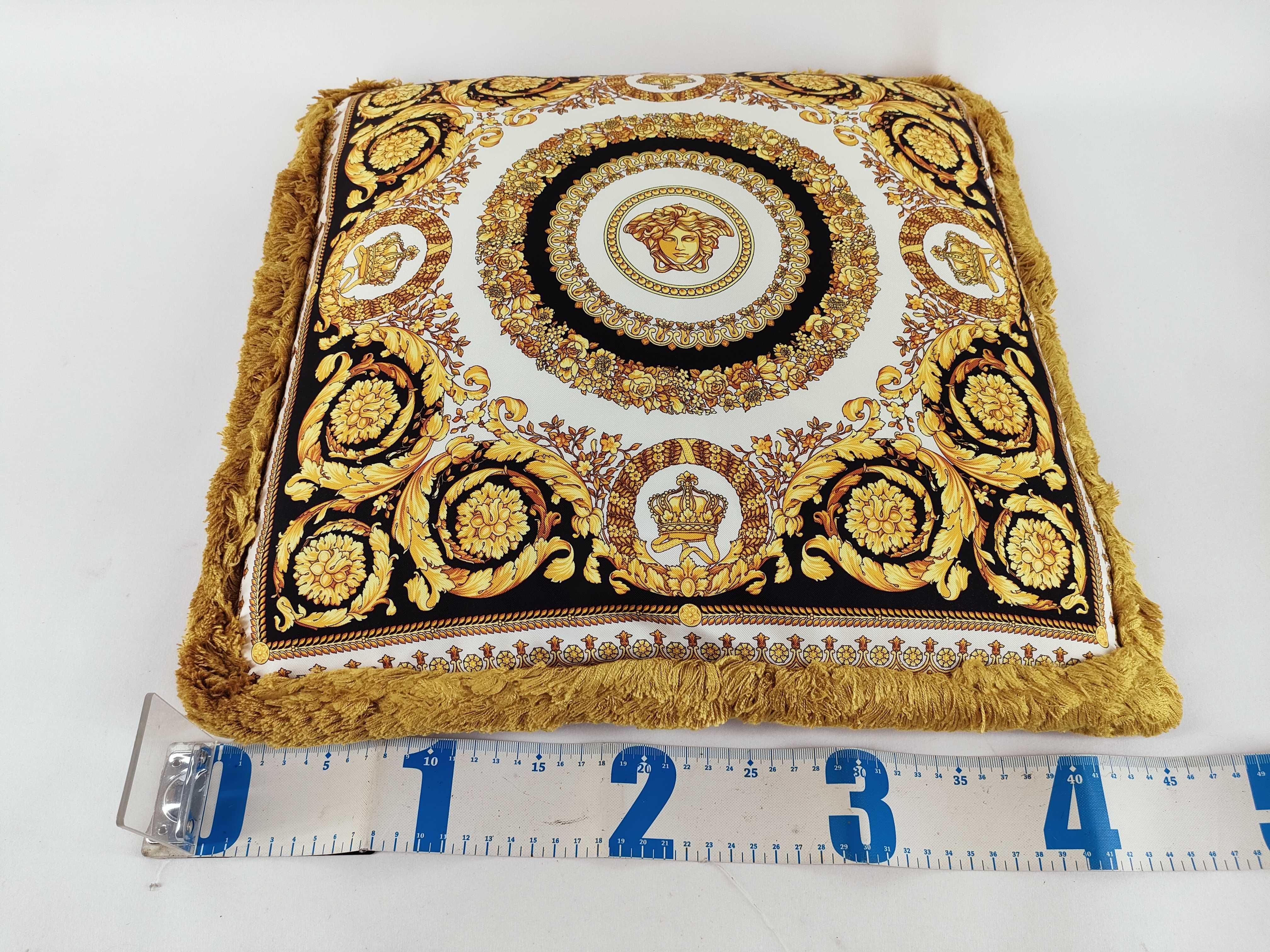 VERSACE Medusa Barocco Print Fringed Cushion