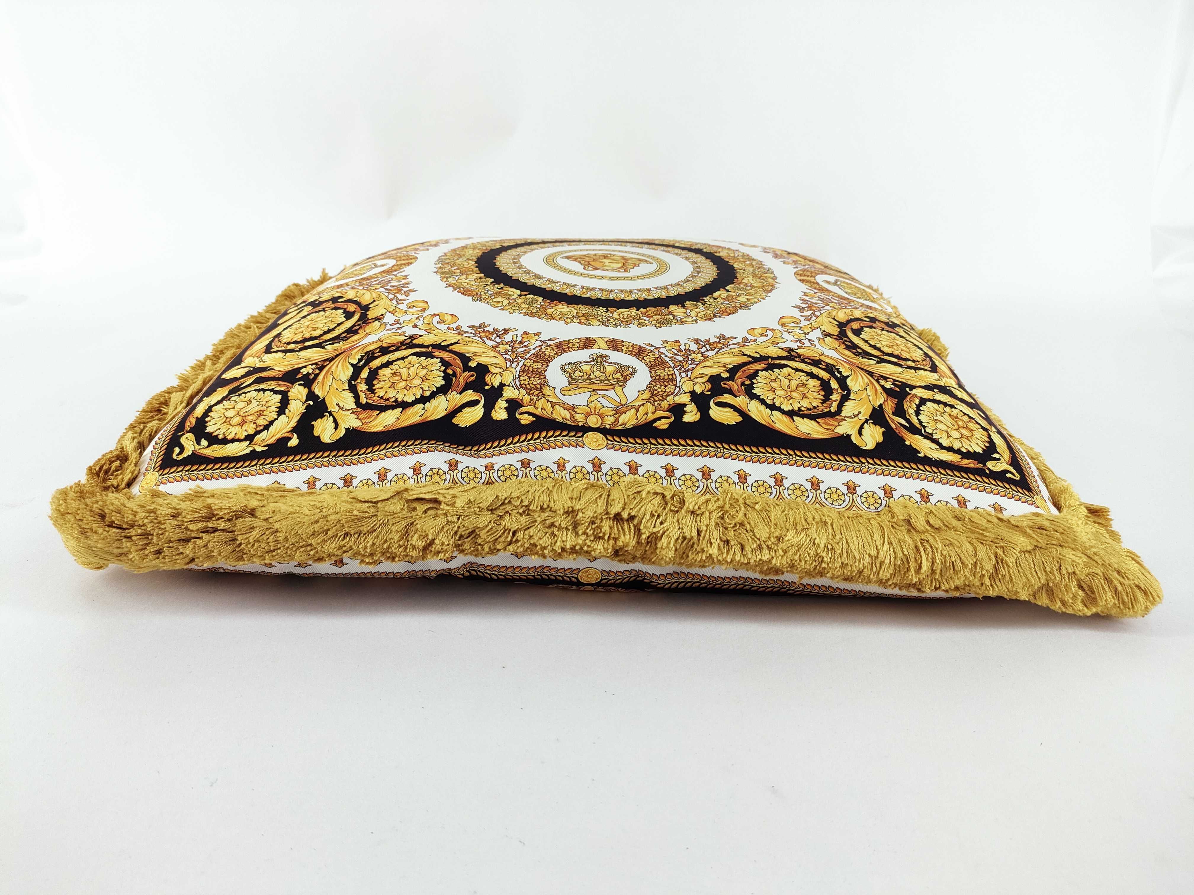 VERSACE Medusa Barocco Print Fringed Cushion