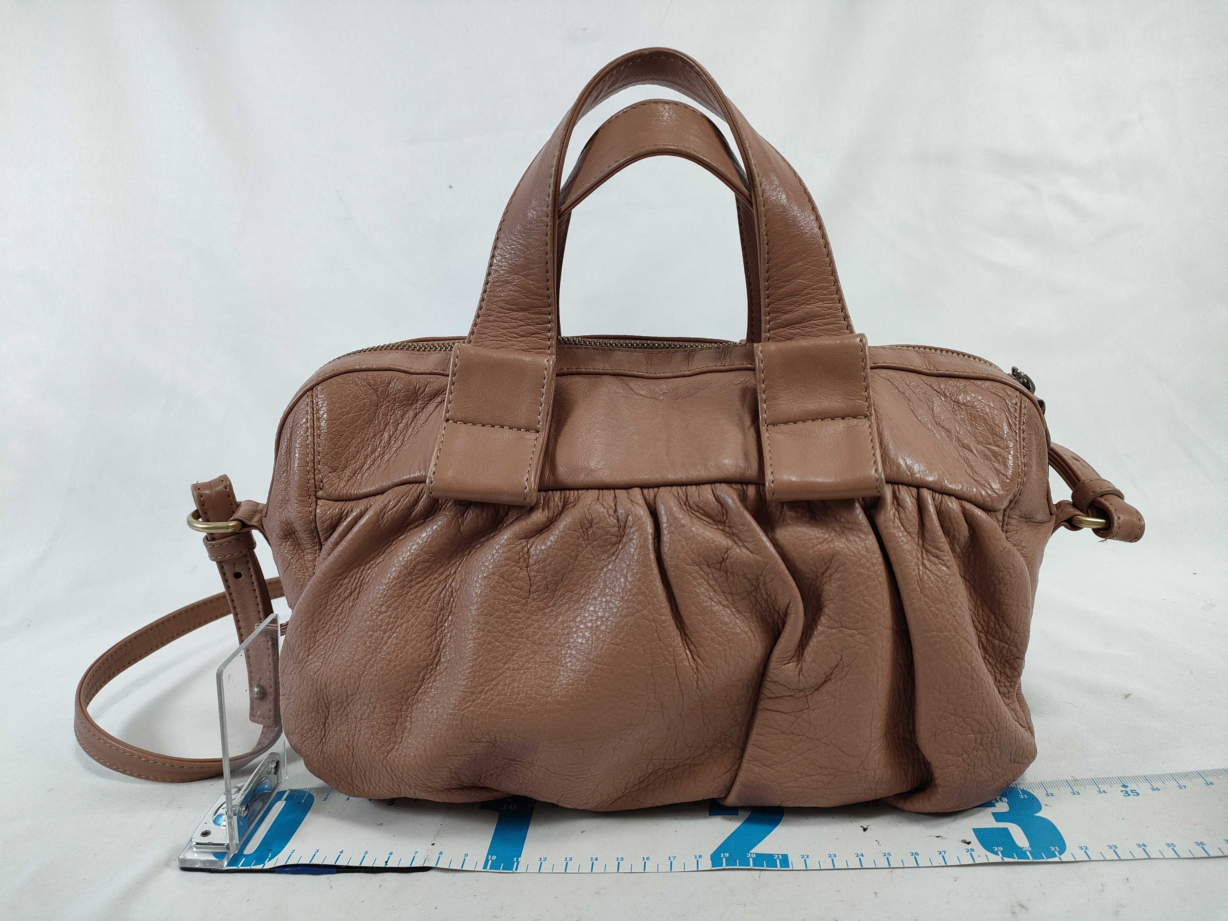 See By Chloe Tan Pebbled Leather Bow Satchel Bag