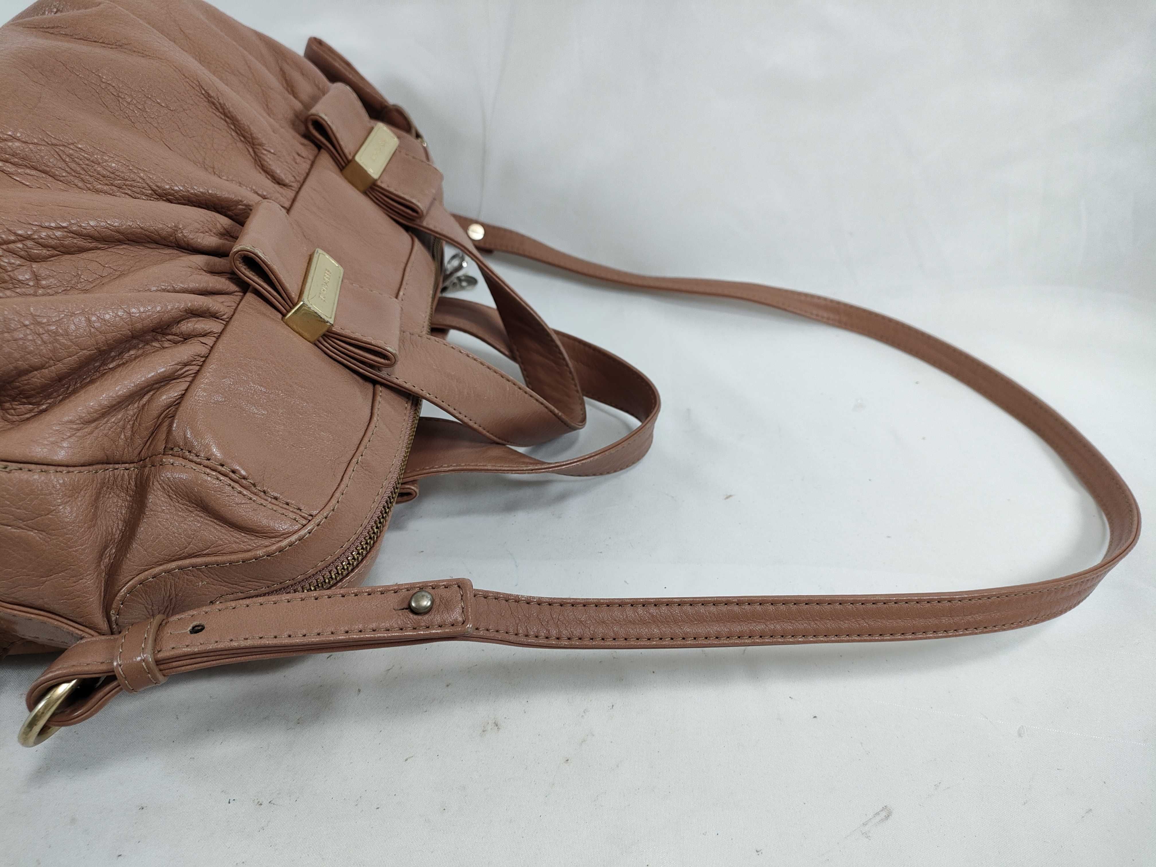 See By Chloe Tan Pebbled Leather Bow Satchel Bag