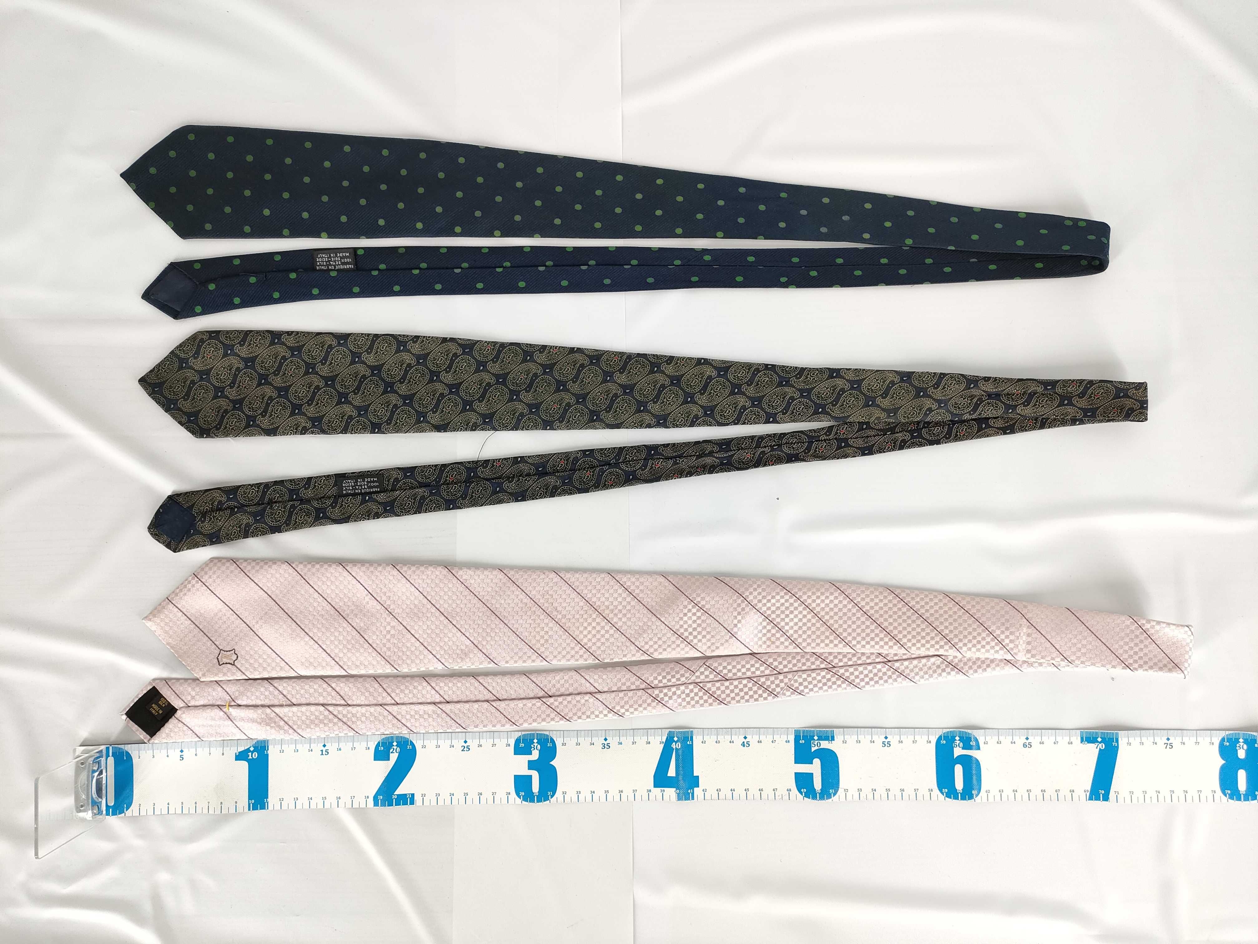 A Trio of Designer Silk Neckties Including Chanel and Louis Vuitton