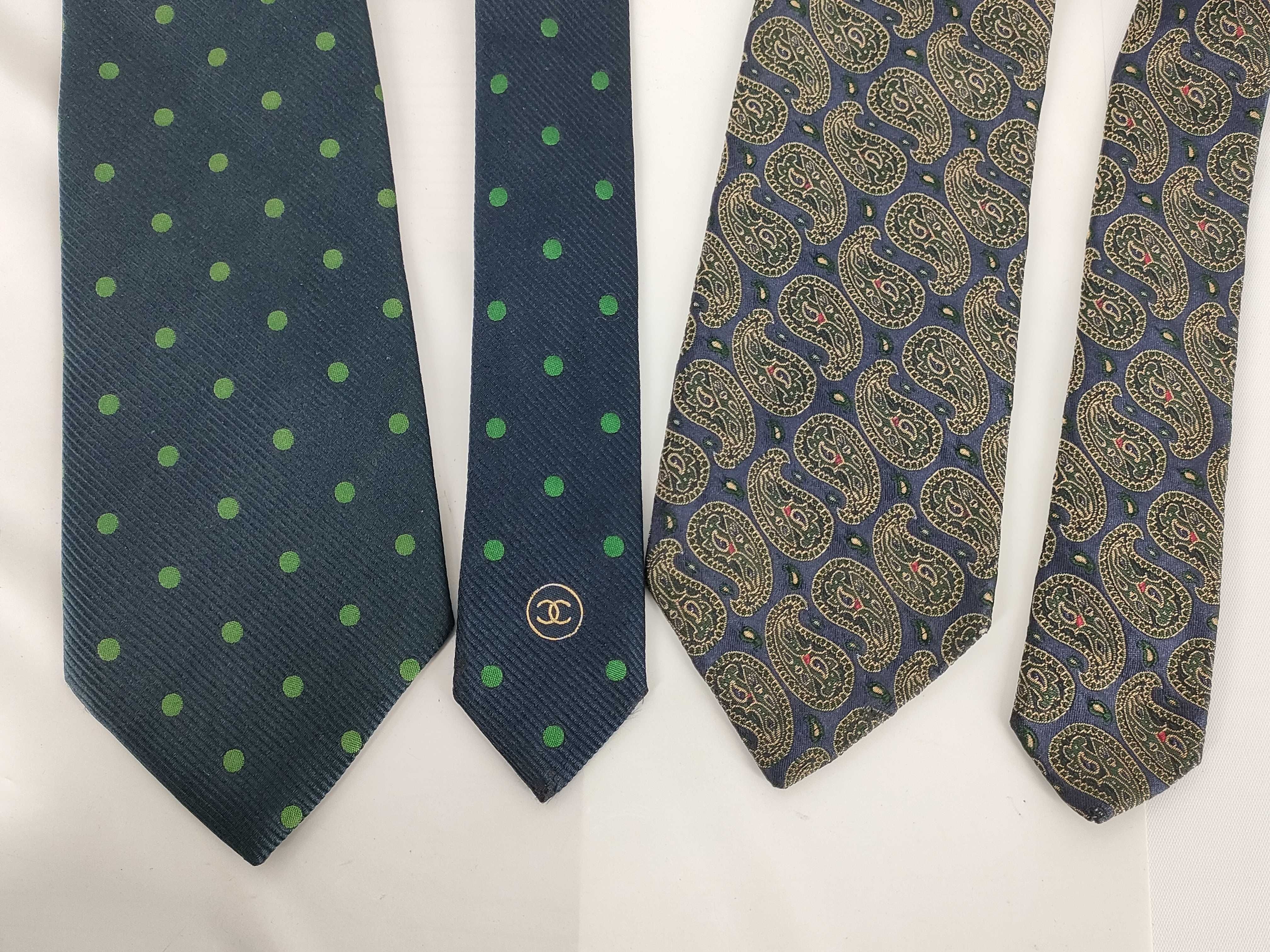 A Trio of Designer Silk Neckties Including Chanel and Louis Vuitton