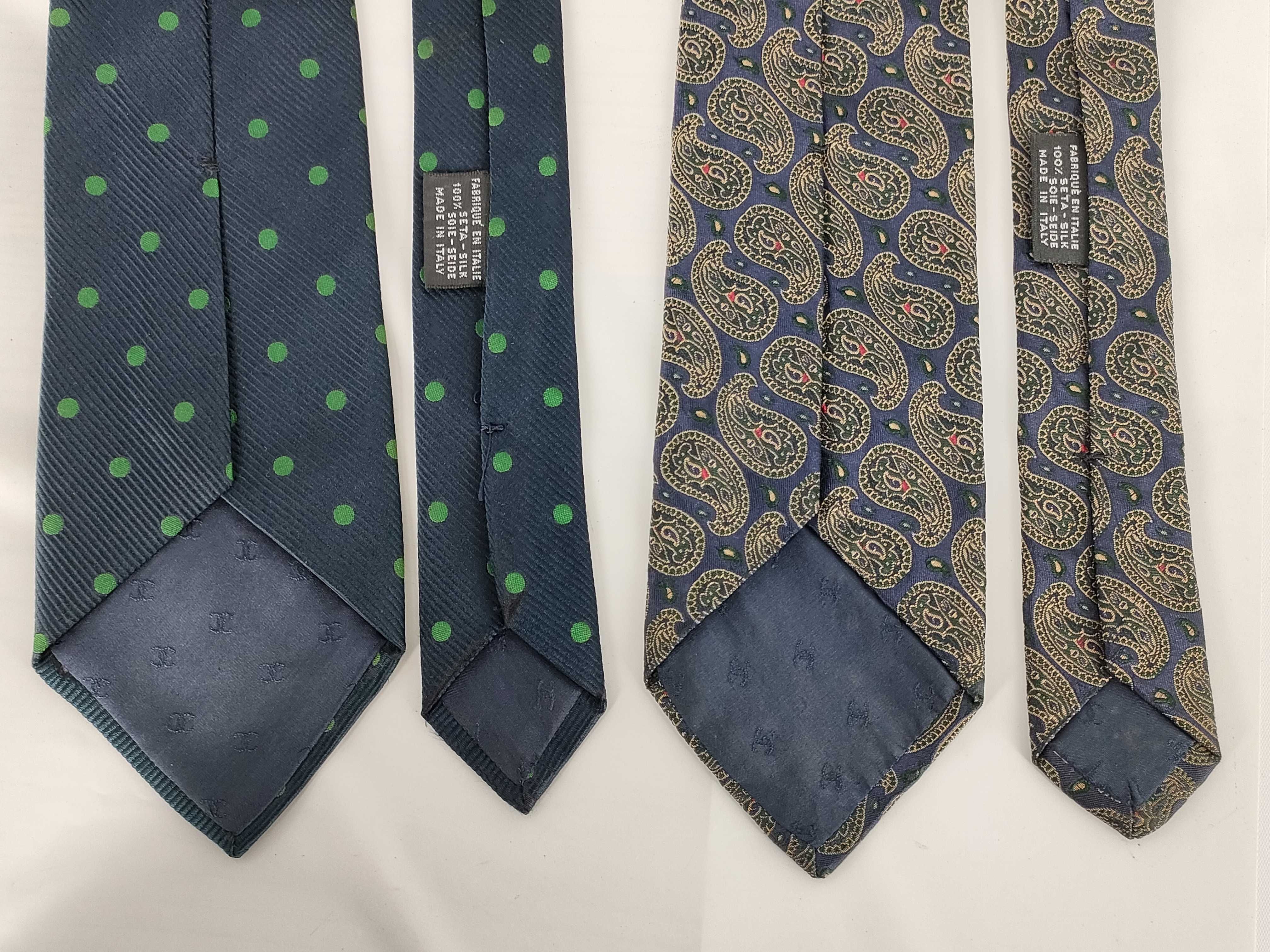 A Trio of Designer Silk Neckties Including Chanel and Louis Vuitton