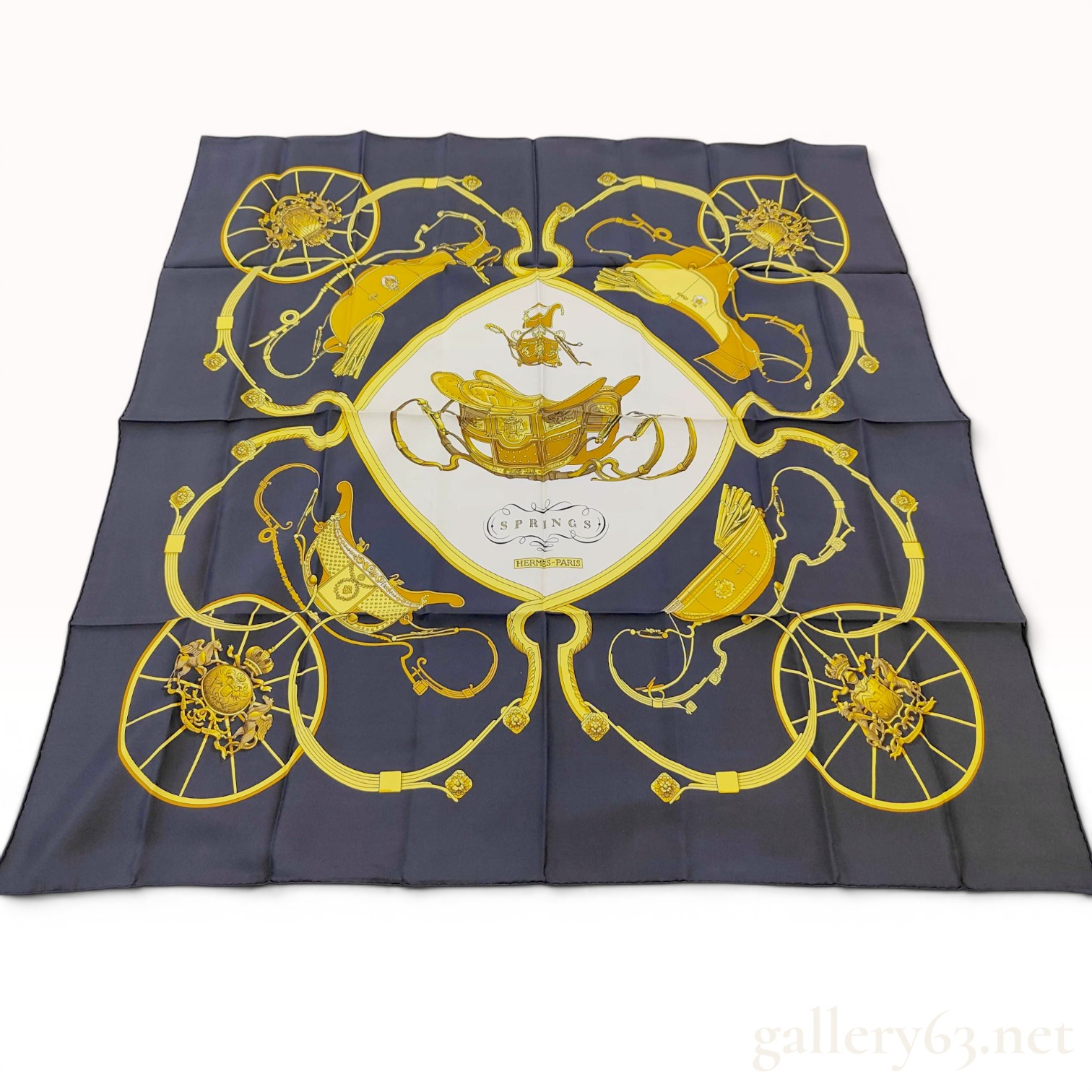 Hermes Springs Silk Carre 90 Scarf by Philippe Ledoux