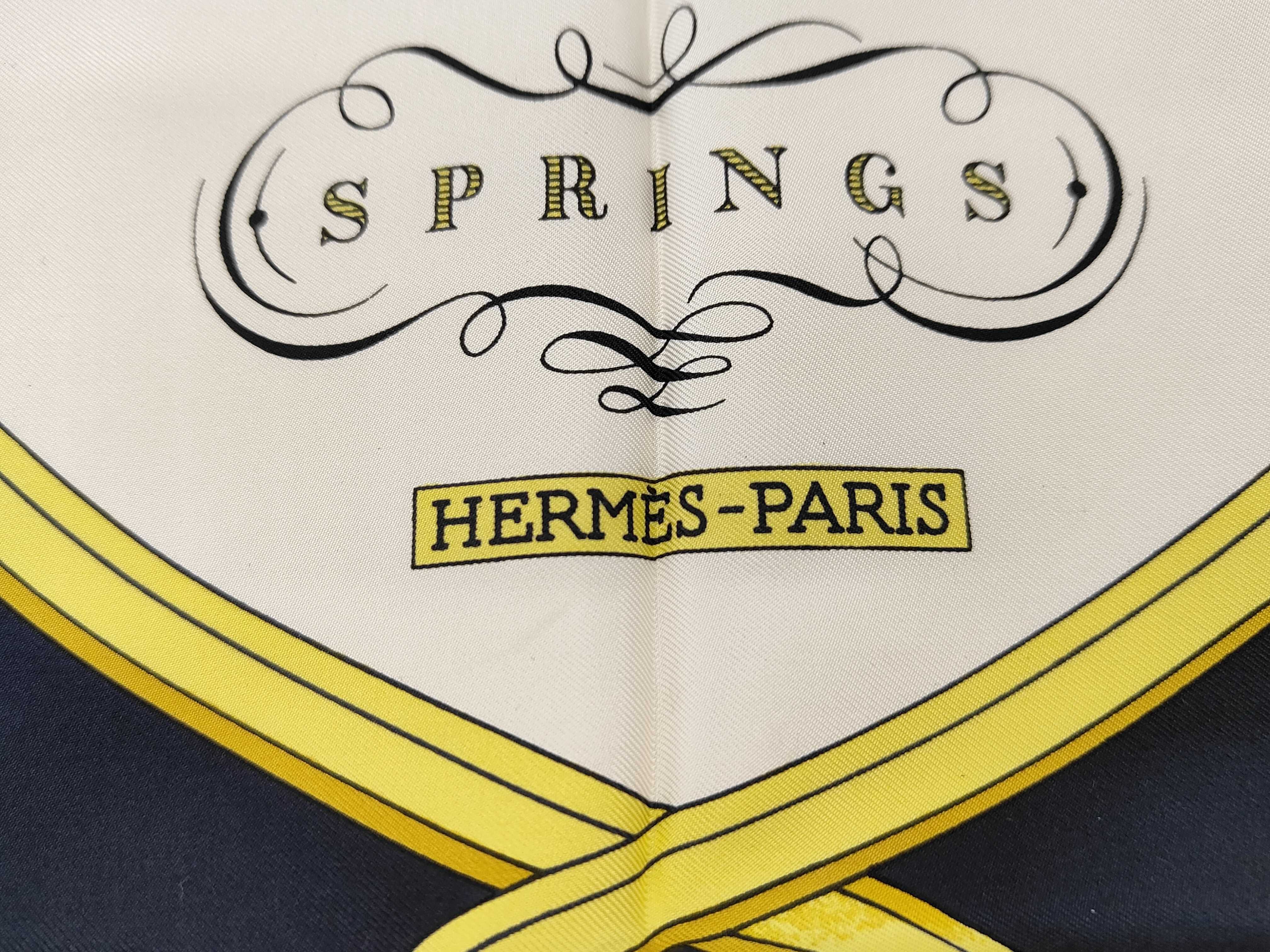 Hermes Springs Silk Carre 90 Scarf by Philippe Ledoux