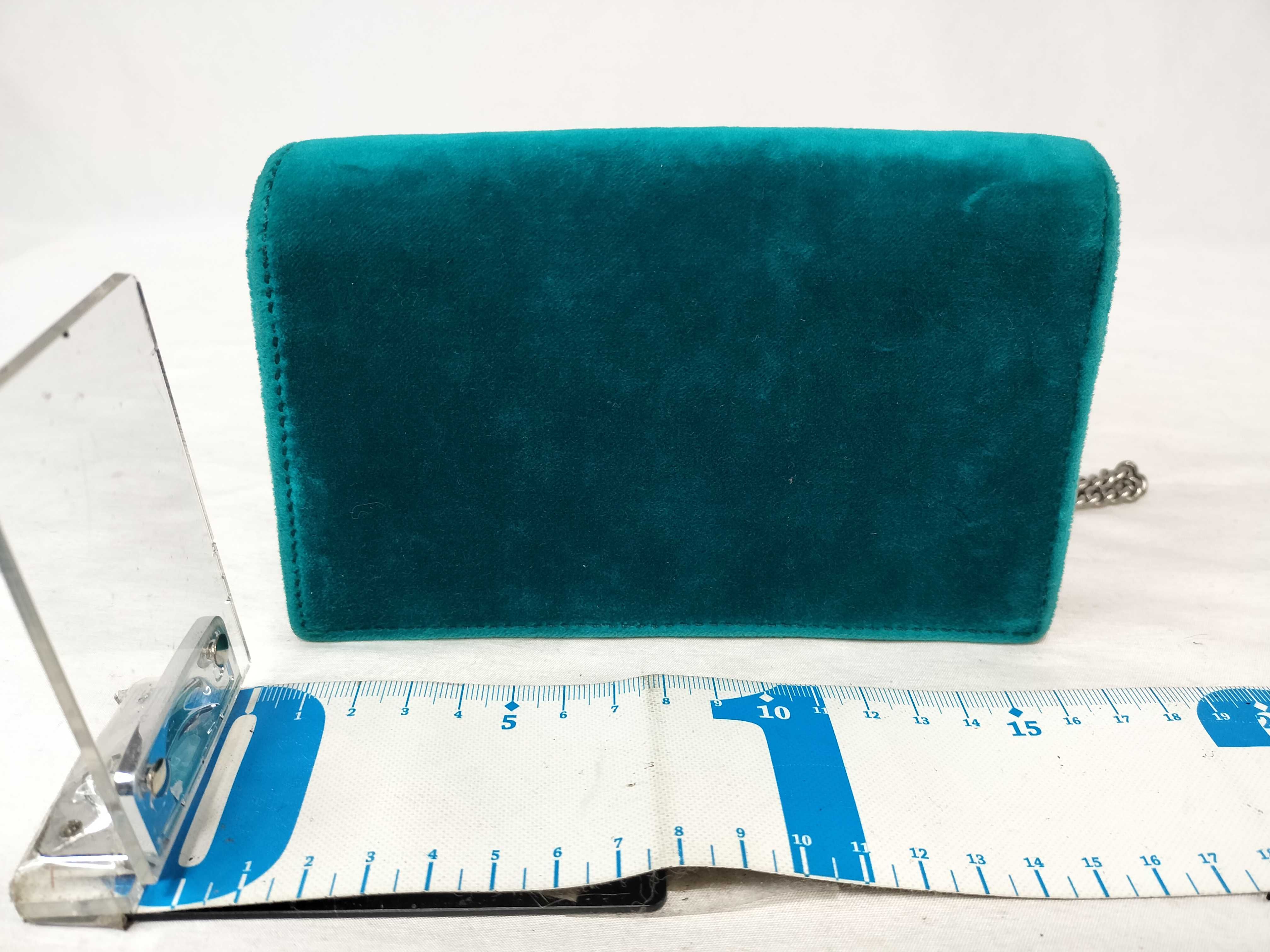 Gucci Teal Velvet Dionysus Super Mini Shoulder Bag