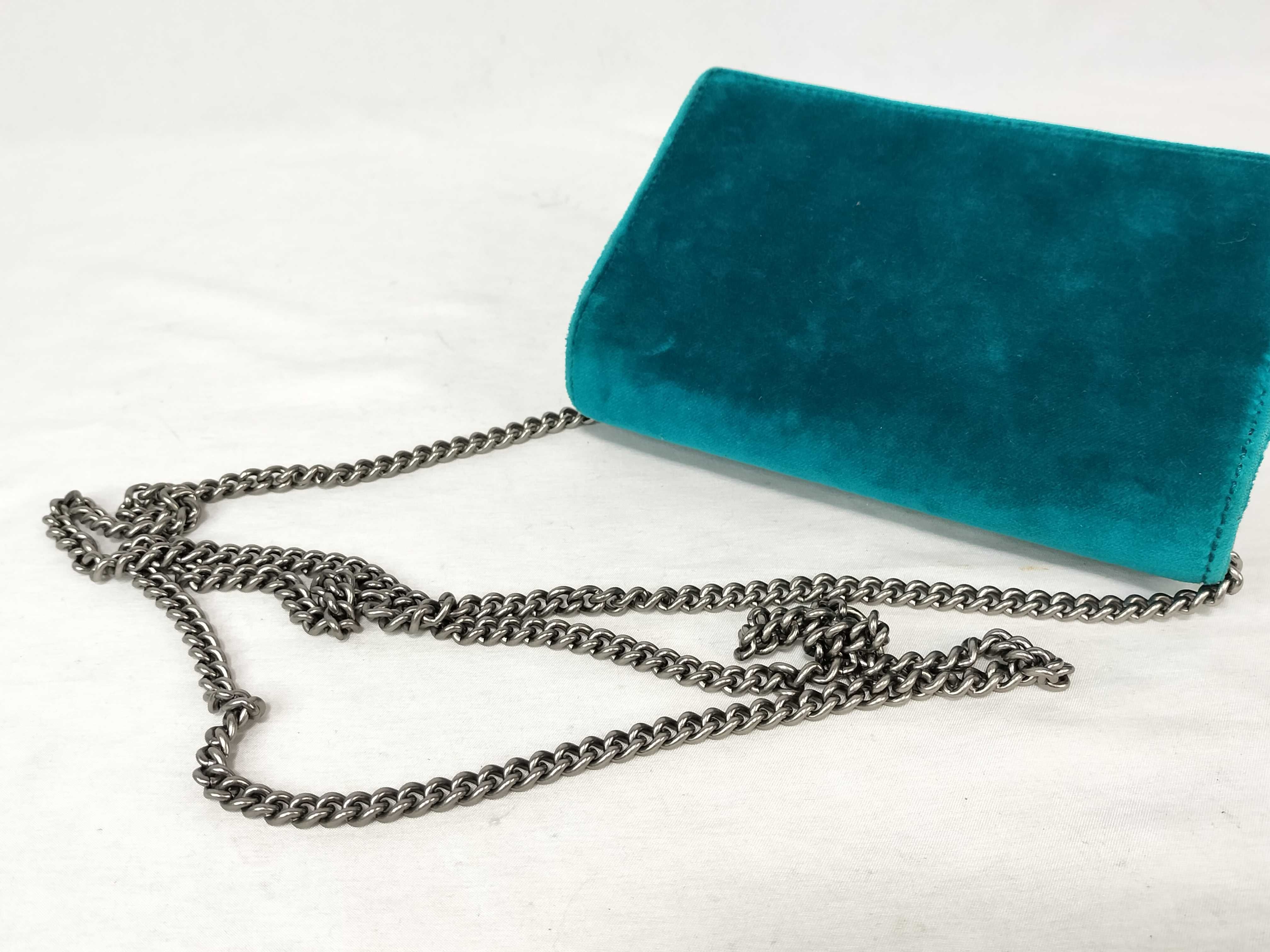 Gucci Teal Velvet Dionysus Super Mini Shoulder Bag