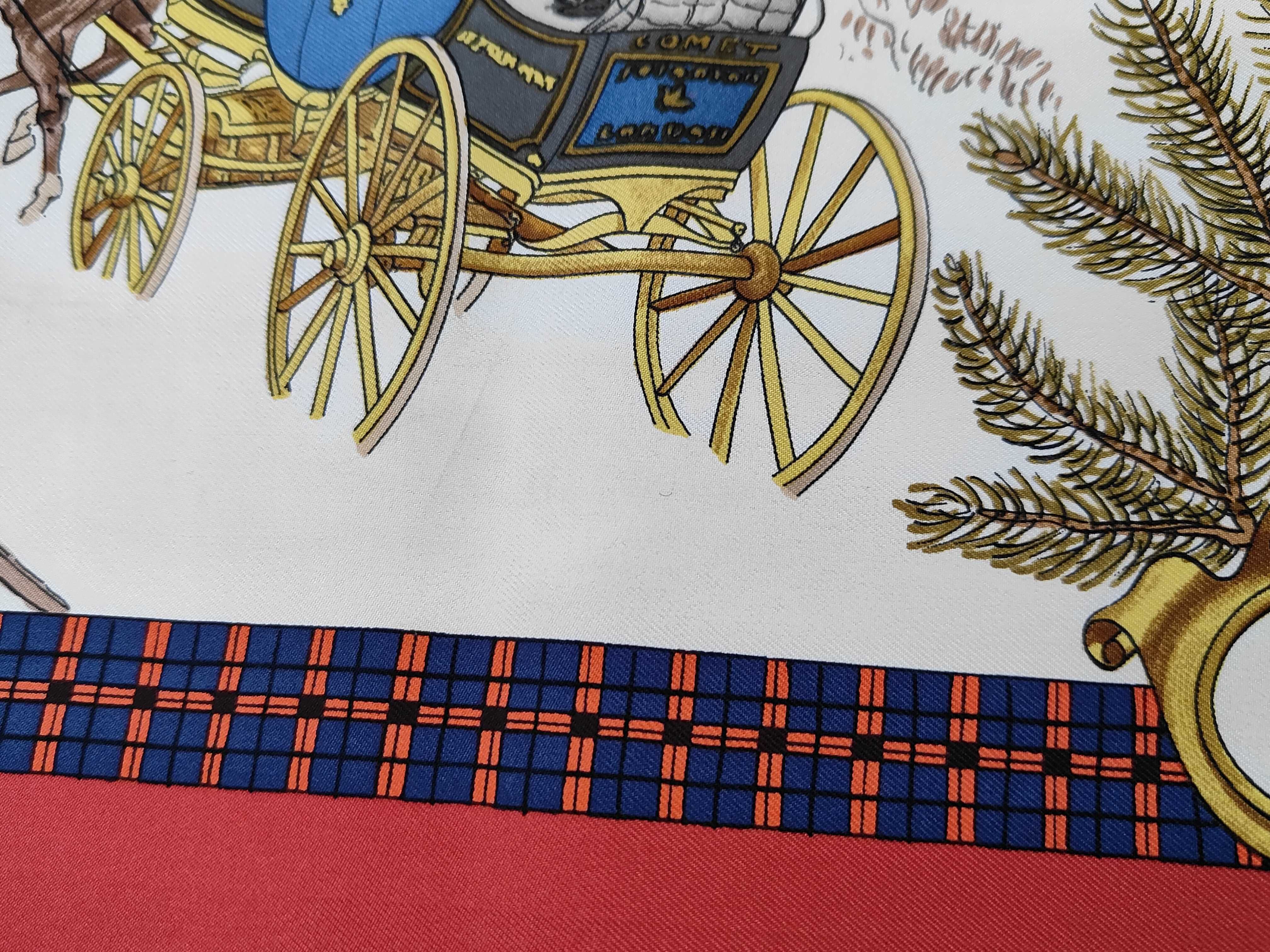 Hermes L'Hiver en Poste Silk Scarf Designed by Philippe Ledoux