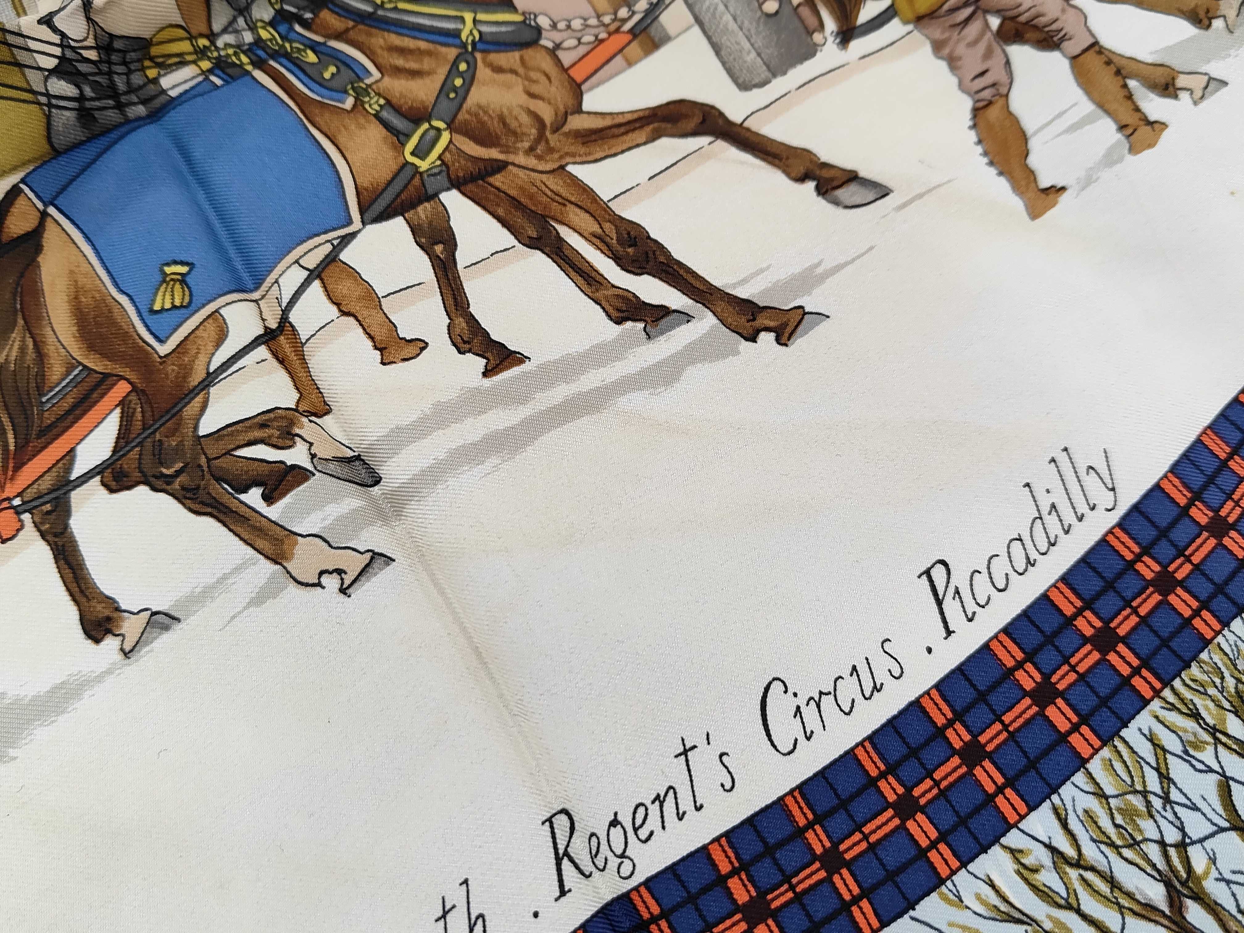 Hermes L'Hiver en Poste Silk Scarf Designed by Philippe Ledoux