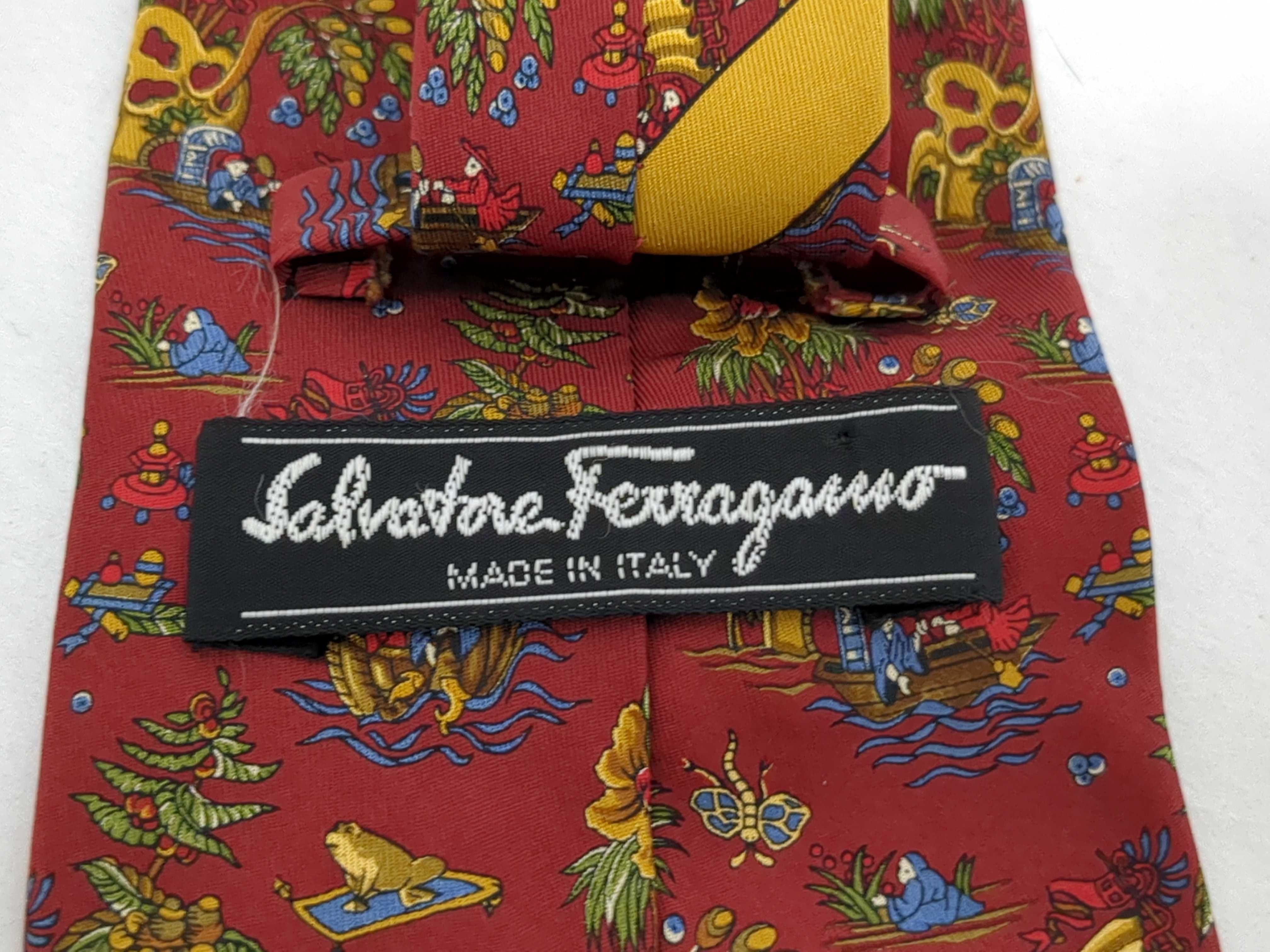 A Trio of Salvatore Ferragamo Silk Men's Neckties
