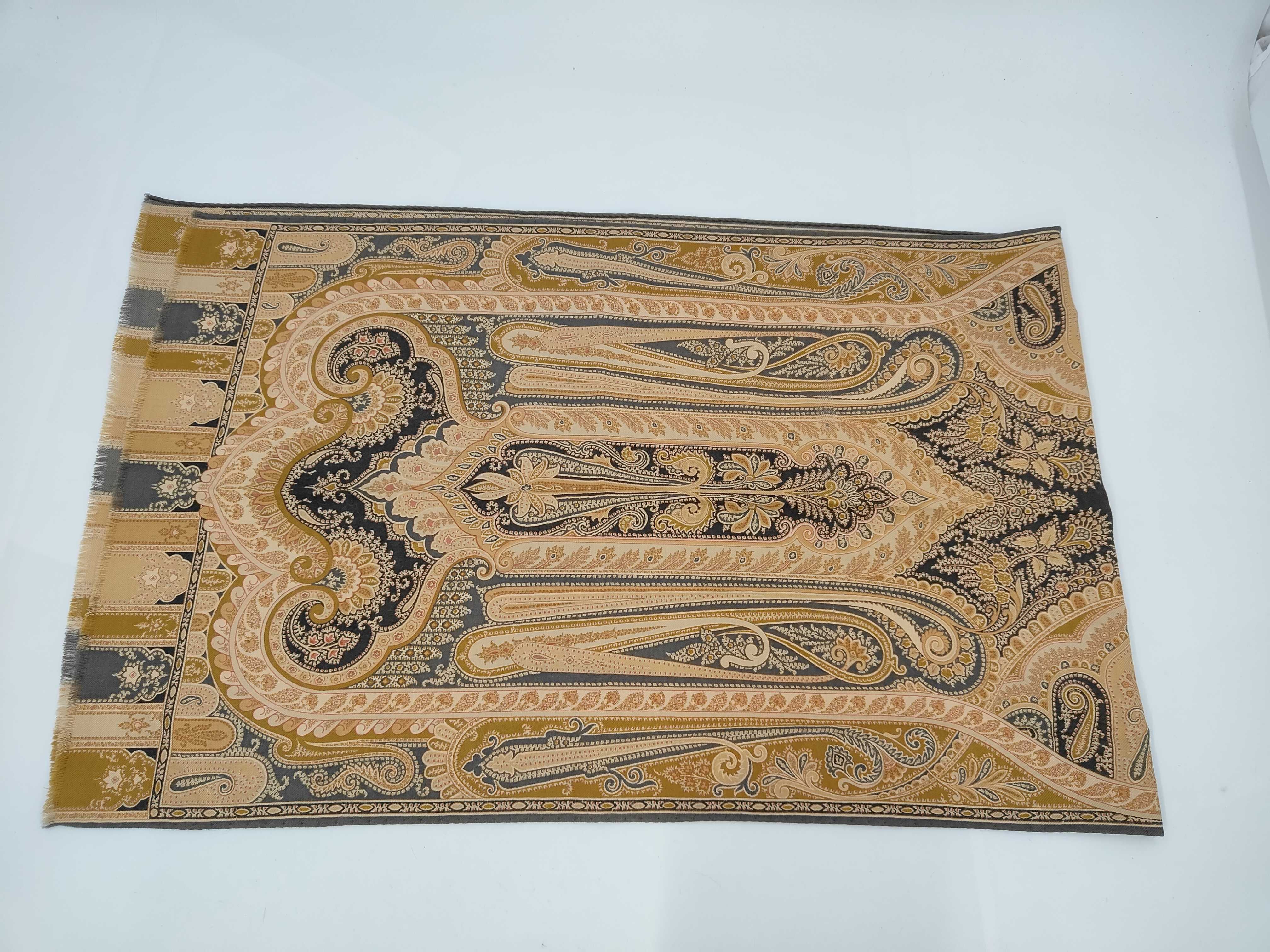 A Set of Two Etro Paisley Print Cashmere and Silk Scarves