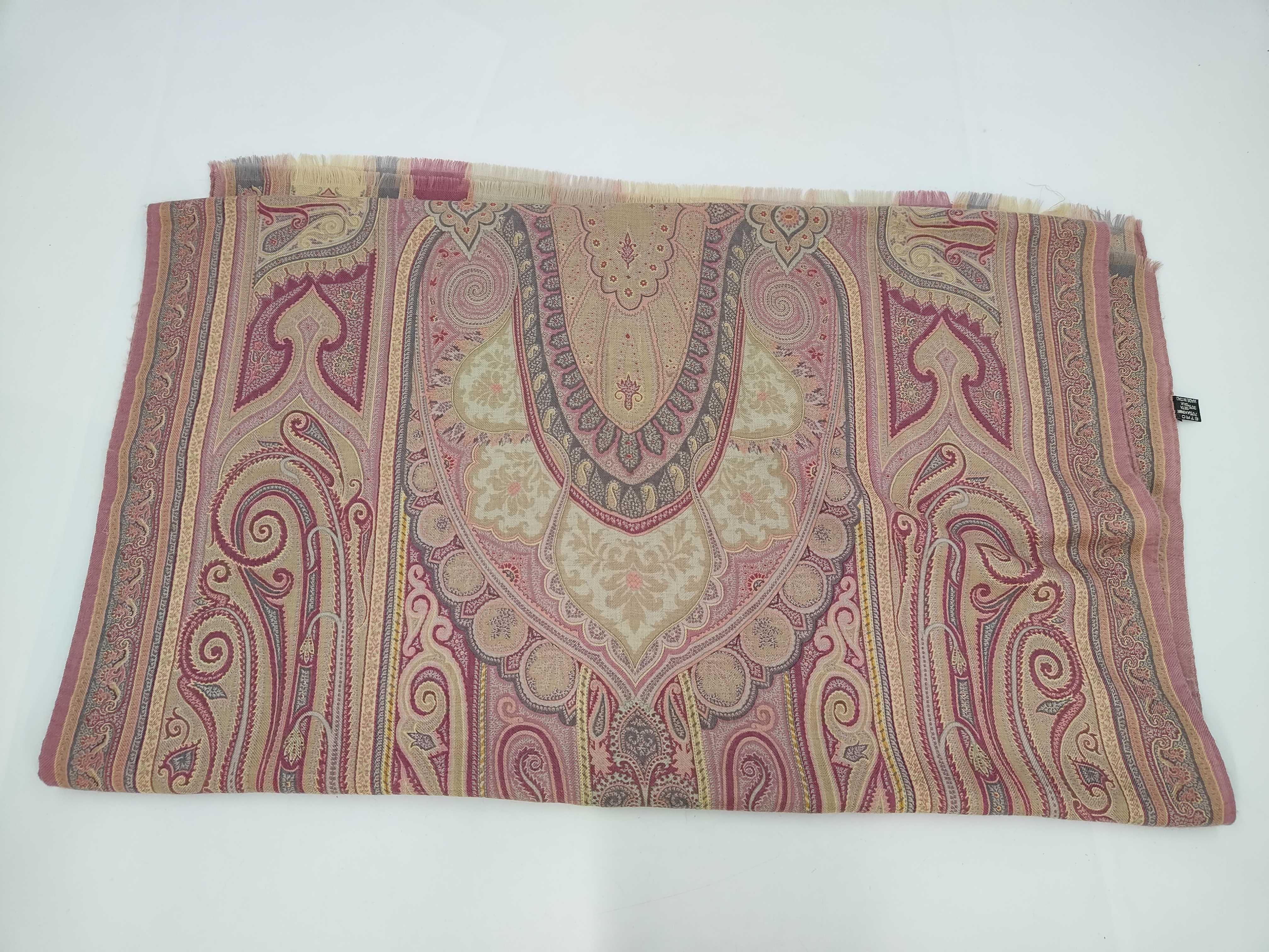 A Set of Two Etro Paisley Print Cashmere and Silk Scarves