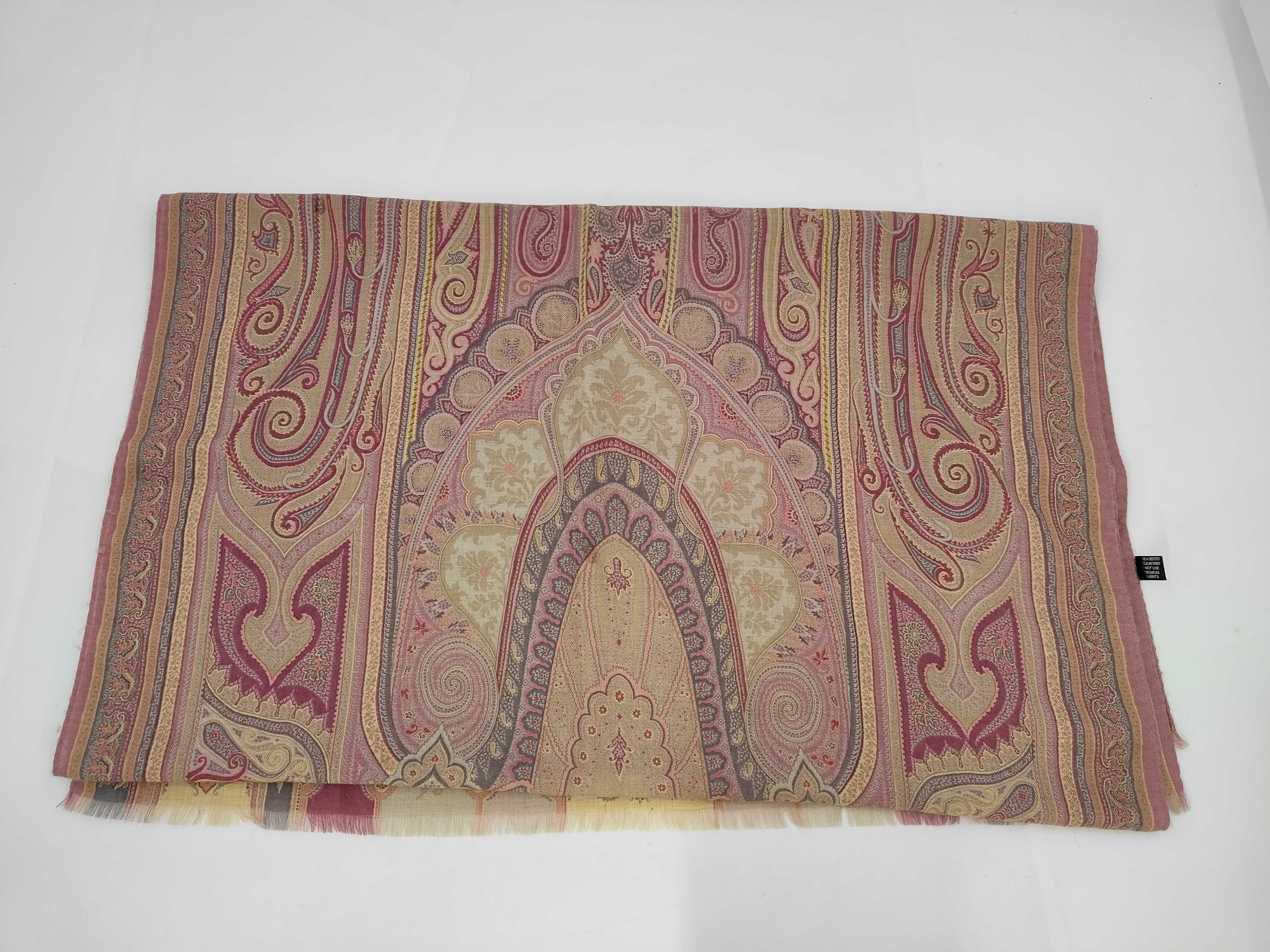 A Set of Two Etro Paisley Print Cashmere and Silk Scarves