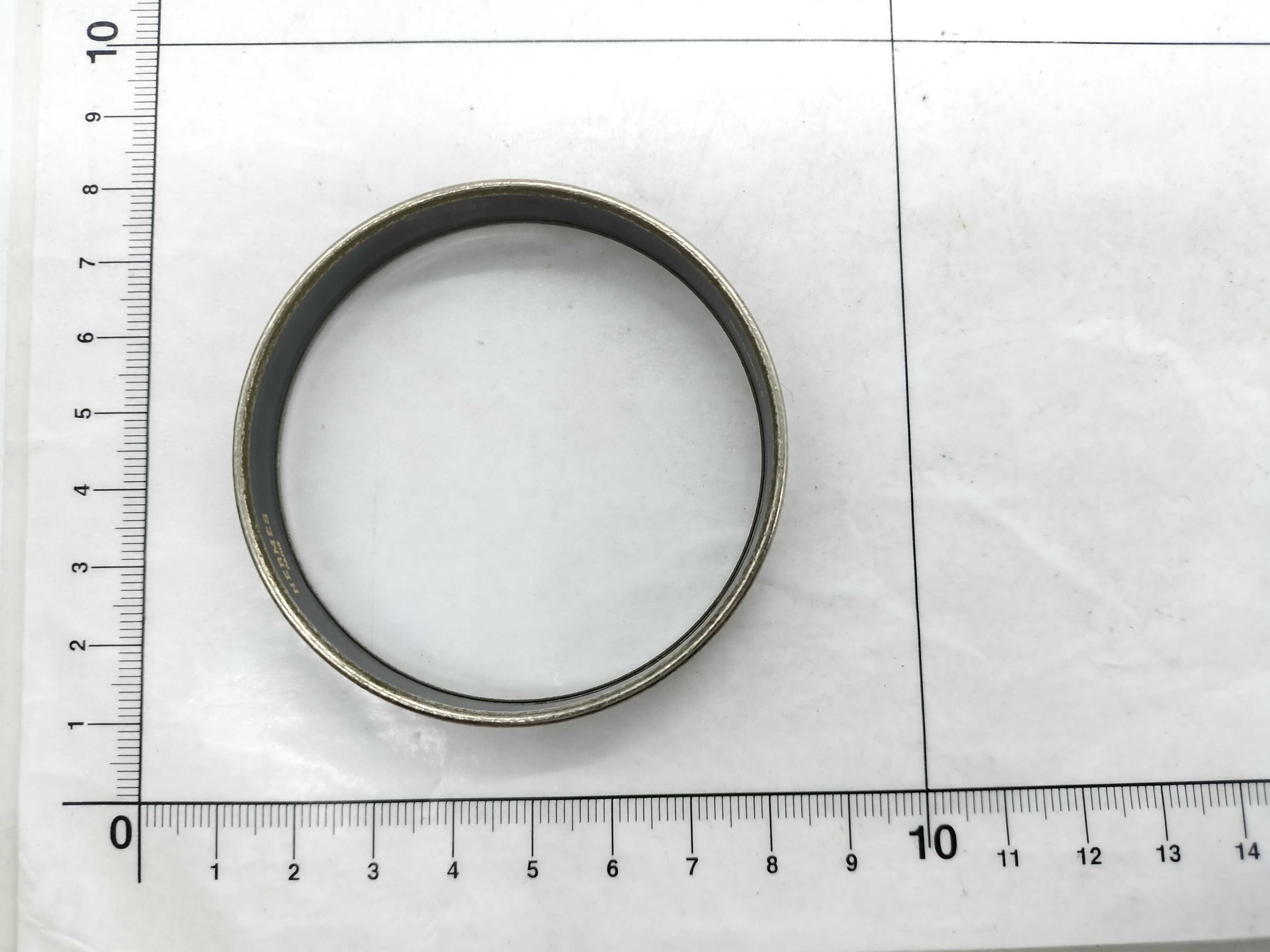 Hermes Narrow Navy Enamel Caleche Bangle Bracelet