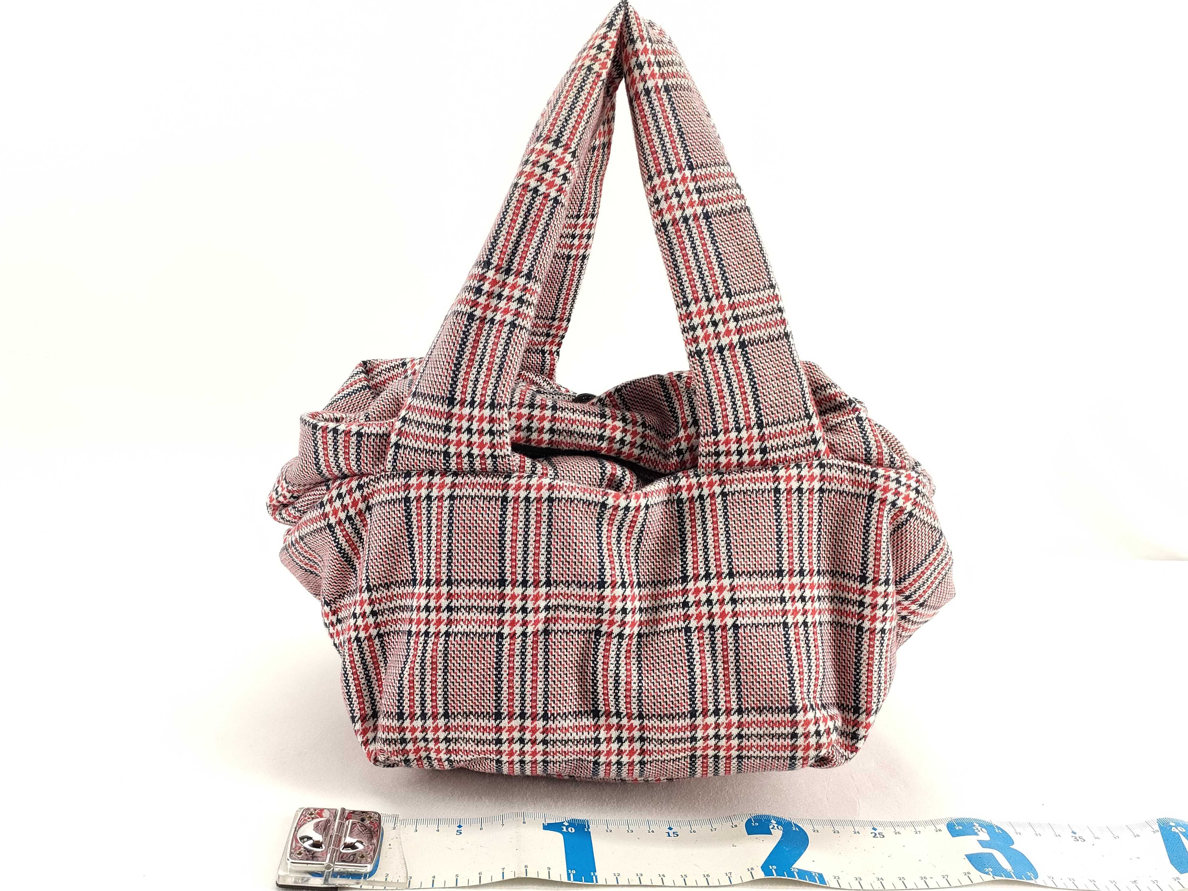See by Chloe Joy Rider Puffed Tote Bag in Plaid Knit