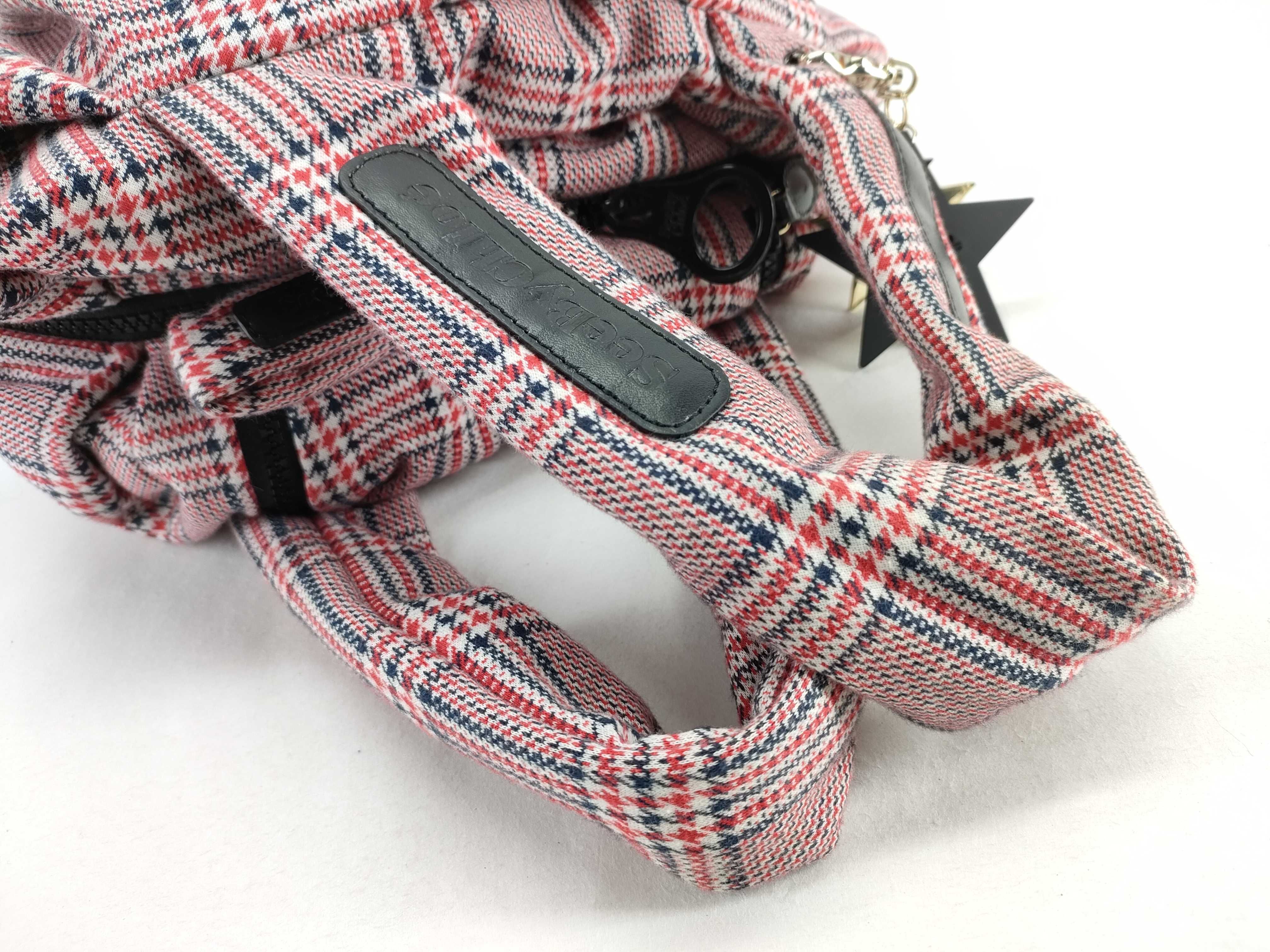 See by Chloe Joy Rider Puffed Tote Bag in Plaid Knit