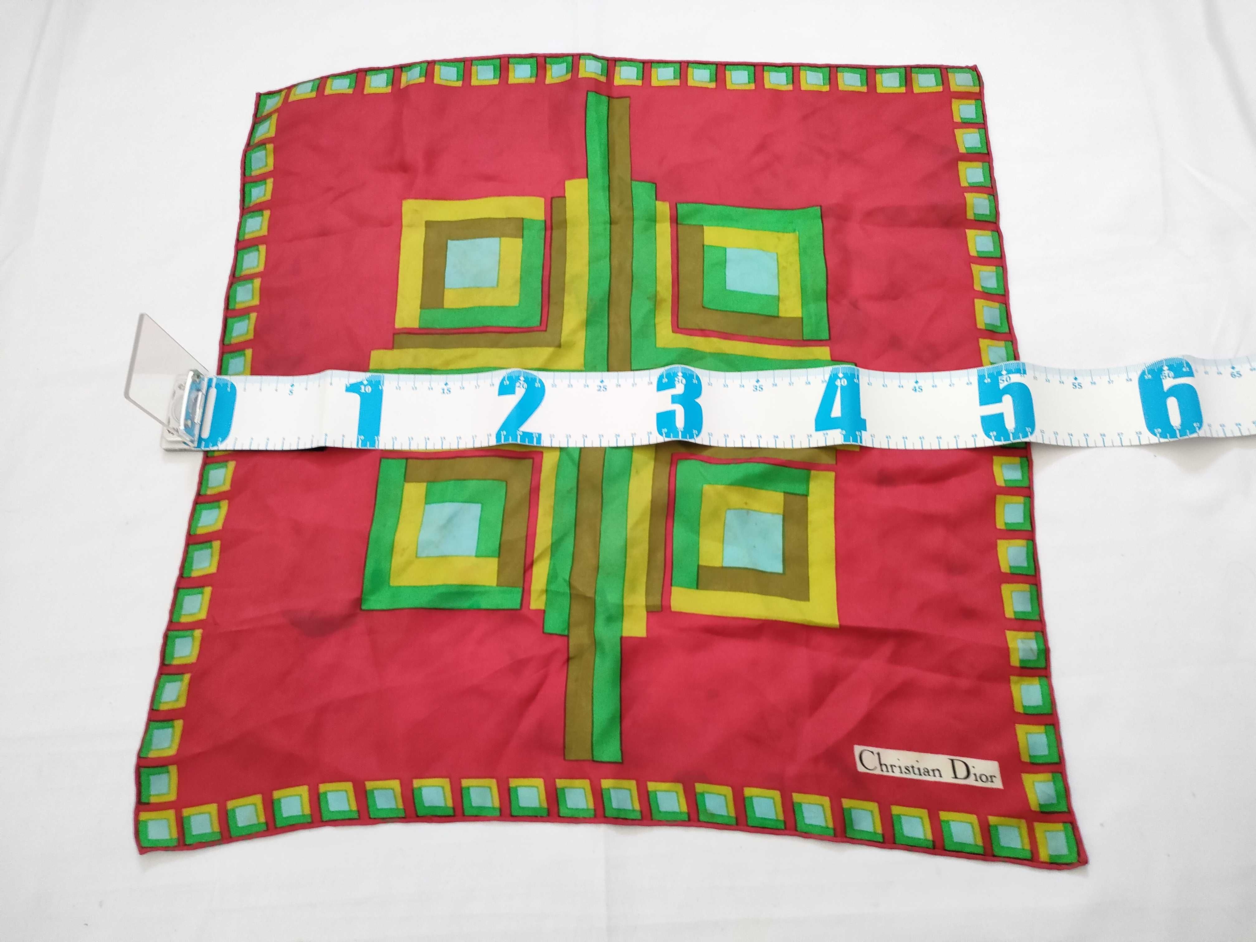 Christian Dior Vintage Silk Geometric Pattern Scarf