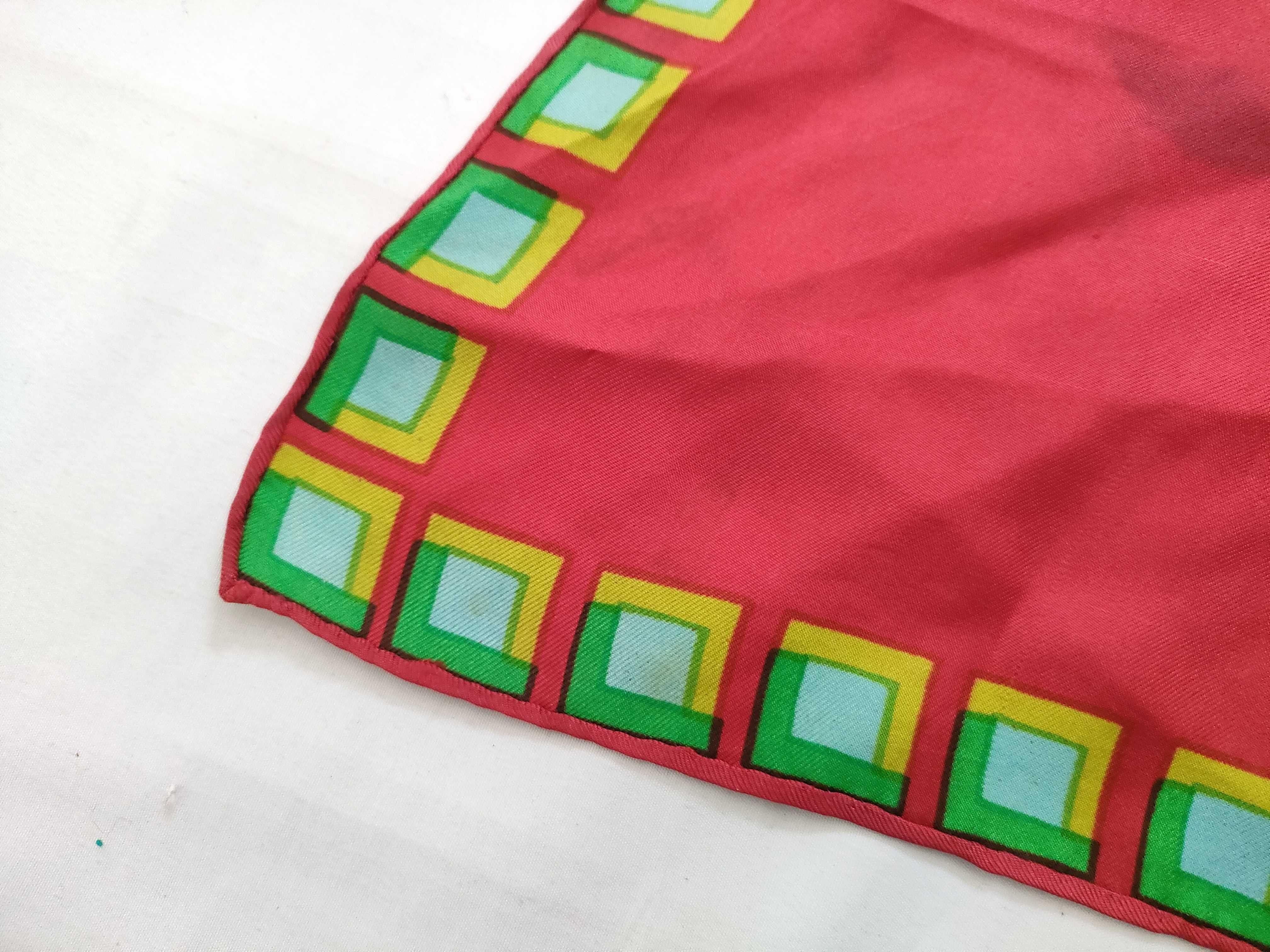 Christian Dior Vintage Silk Geometric Pattern Scarf