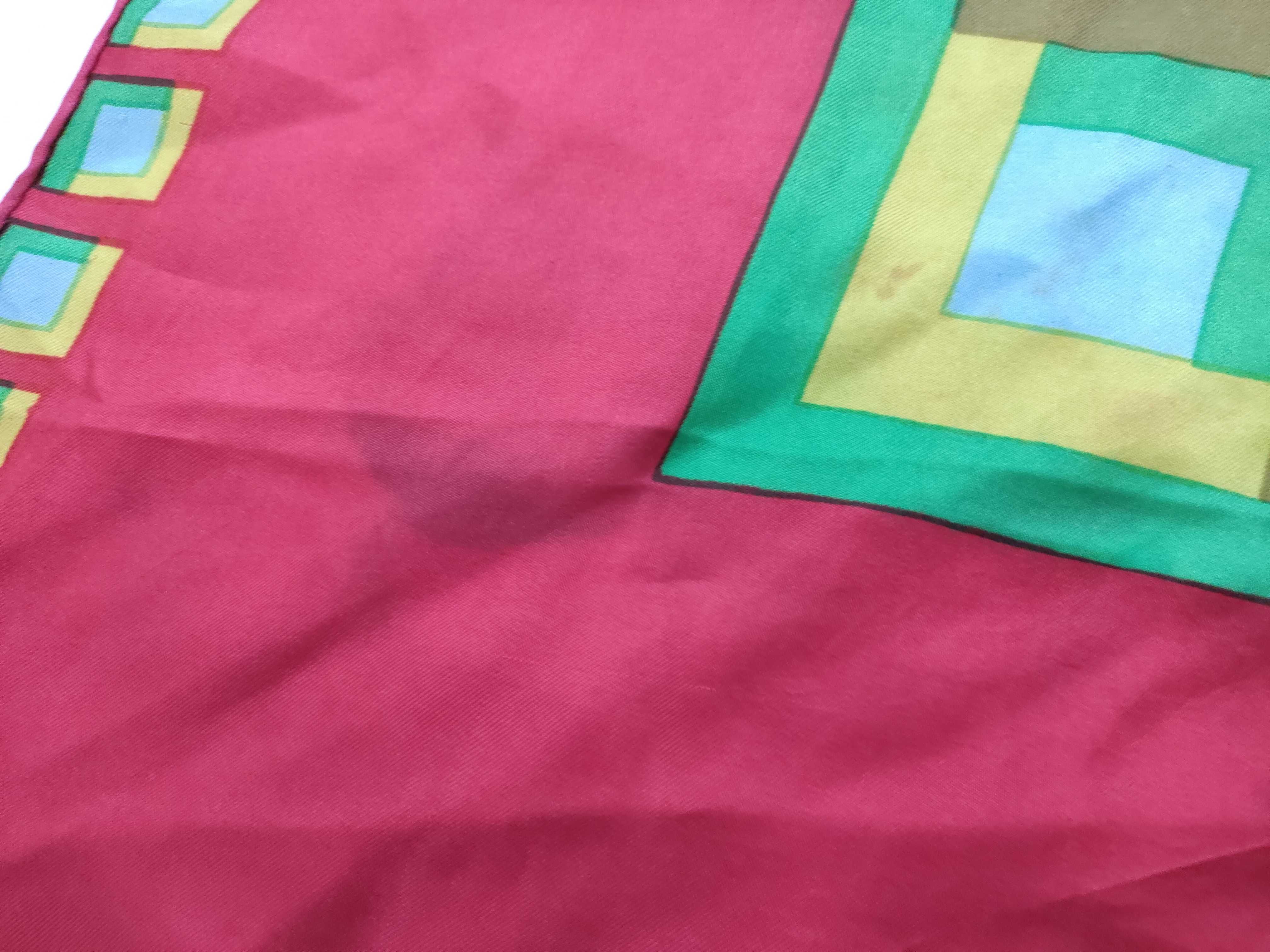 Christian Dior Vintage Silk Geometric Pattern Scarf