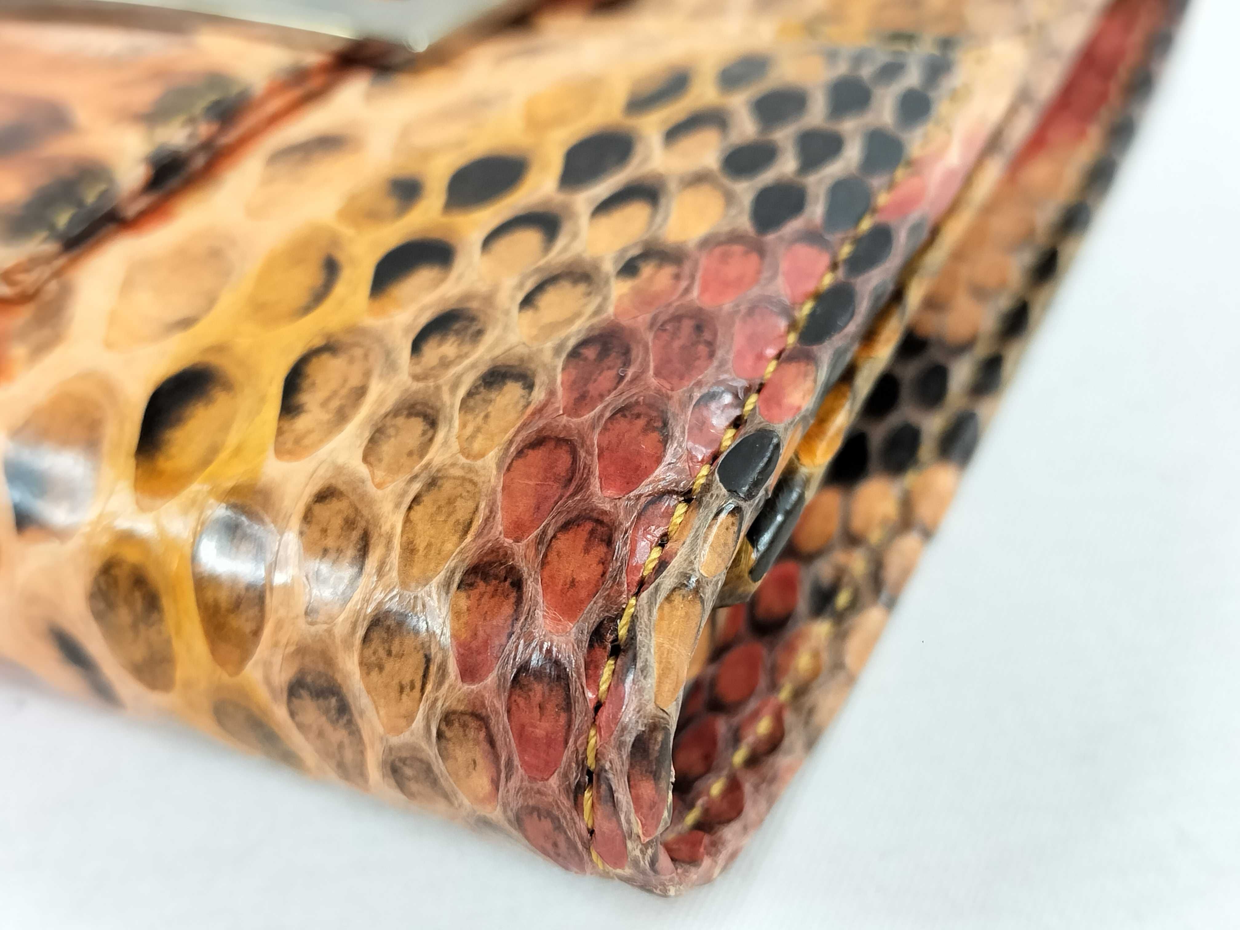 Fendi Python Skin Tri-Fold Wallet with FF Buckle