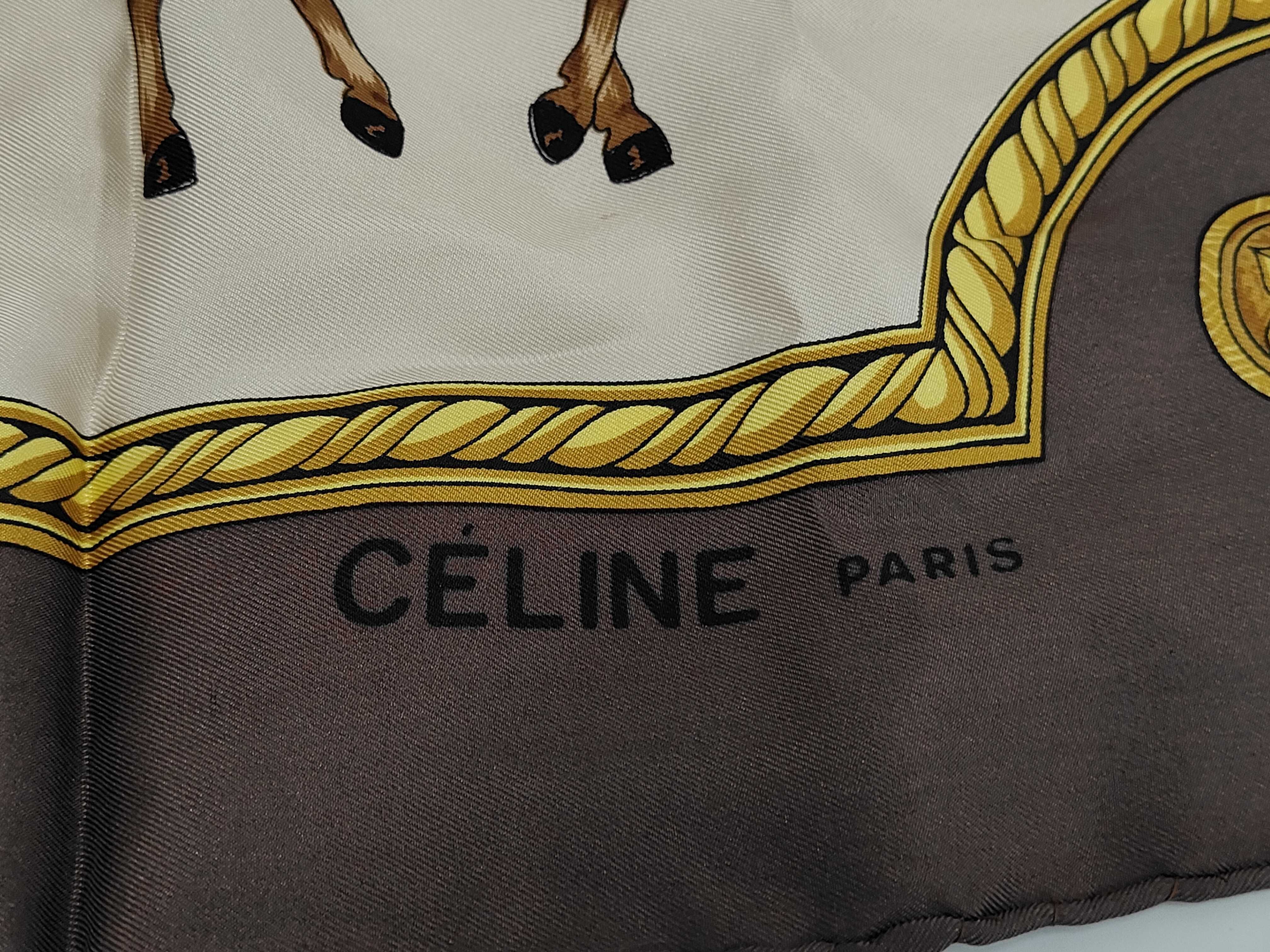 Celine Messageries et Diligences Silk Square Scarf
