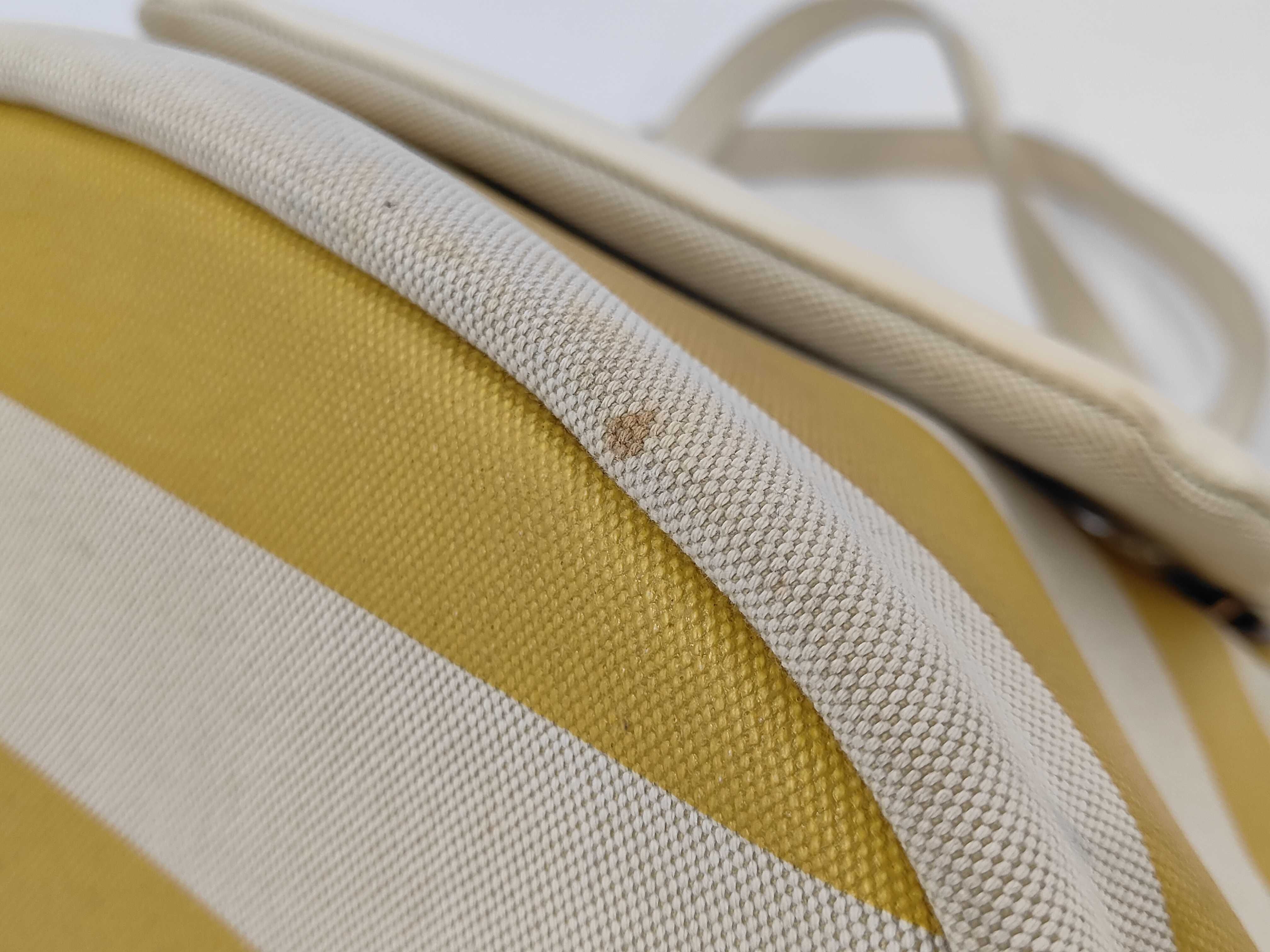 Burberry Blue Label Striped Canvas and Leather Tote Bag with Pouch