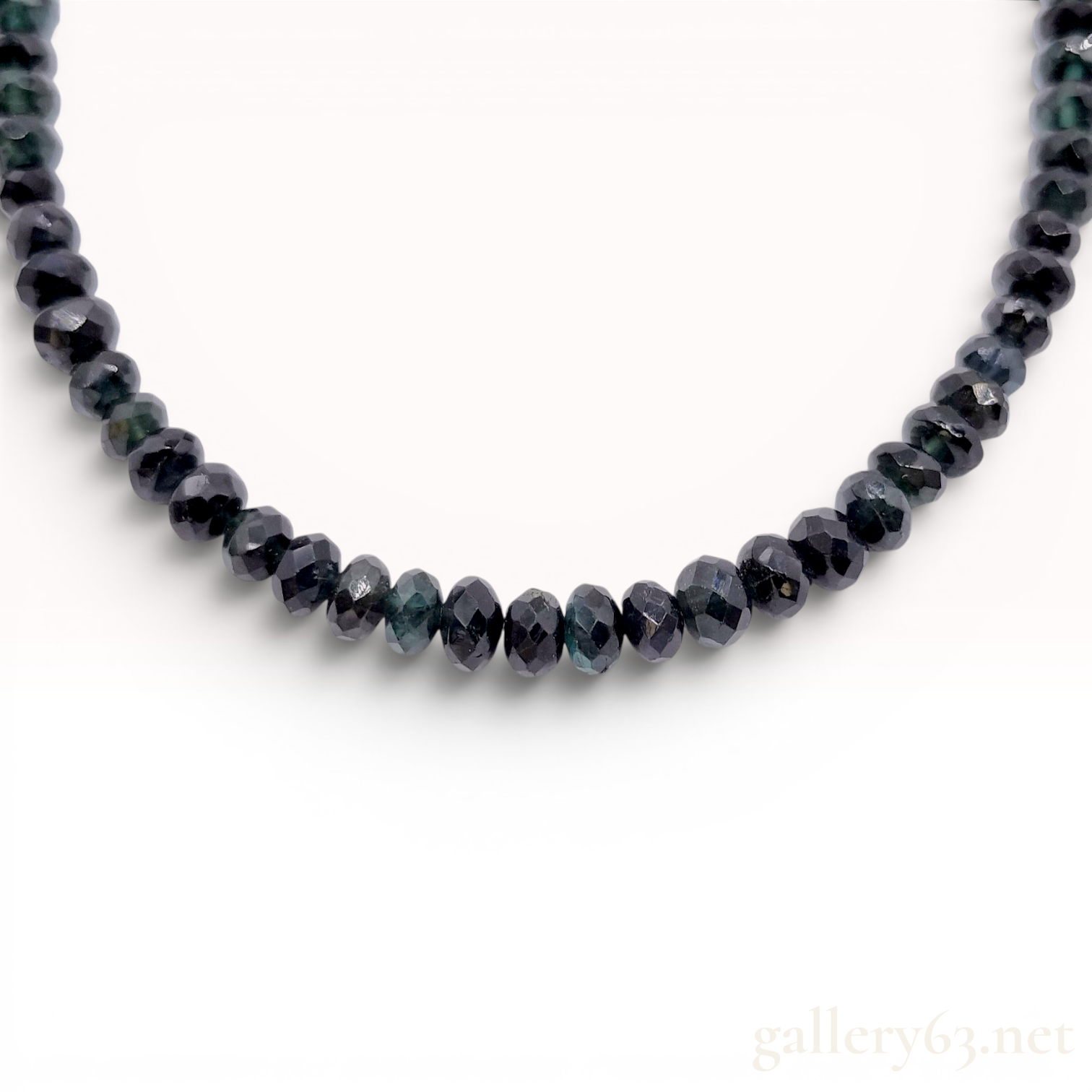 Faceted Tourmaline Bead Necklace with Platinum 850 Clasp