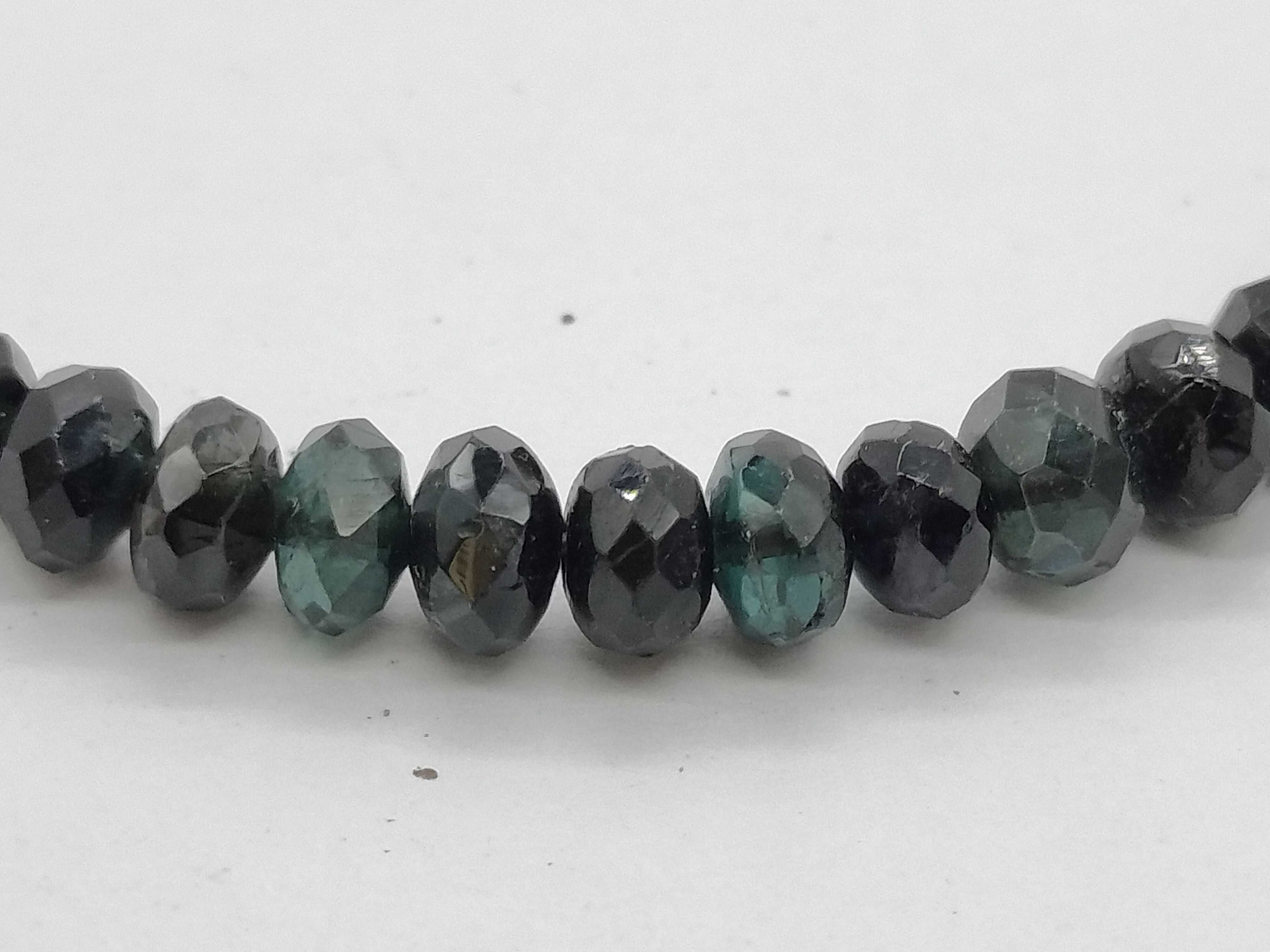 Faceted Tourmaline Bead Necklace with Platinum 850 Clasp