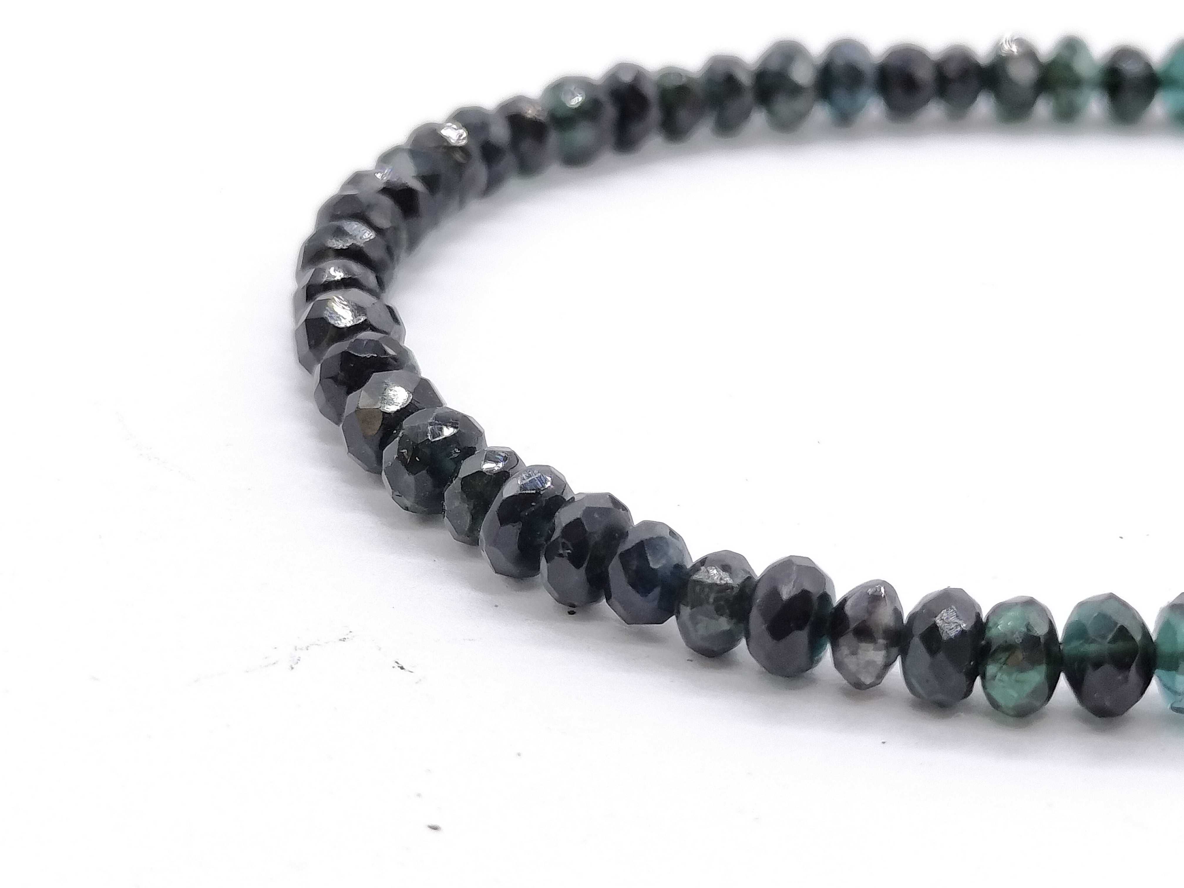 Faceted Tourmaline Bead Necklace with Platinum 850 Clasp