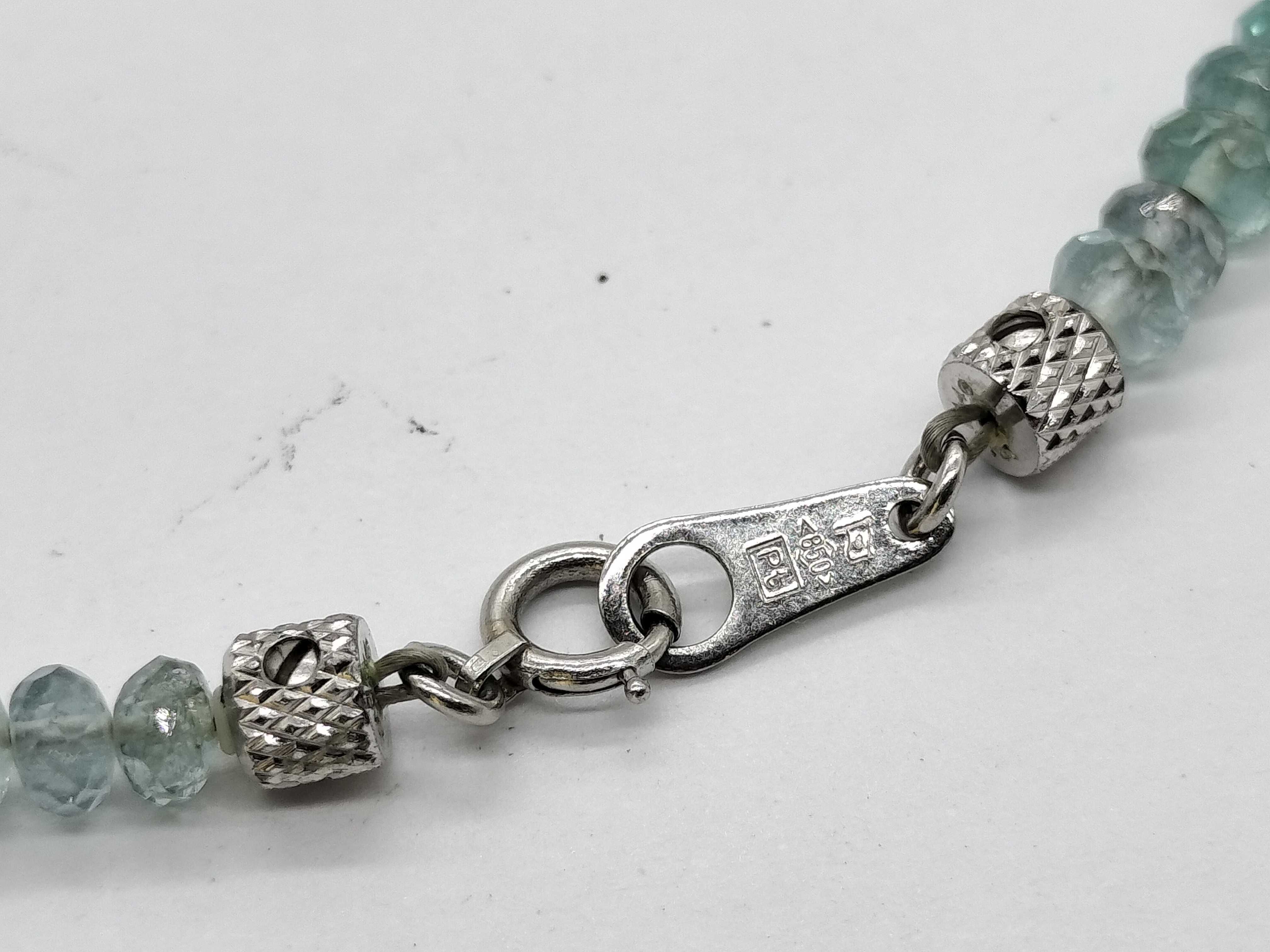 Faceted Tourmaline Bead Necklace with Platinum 850 Clasp