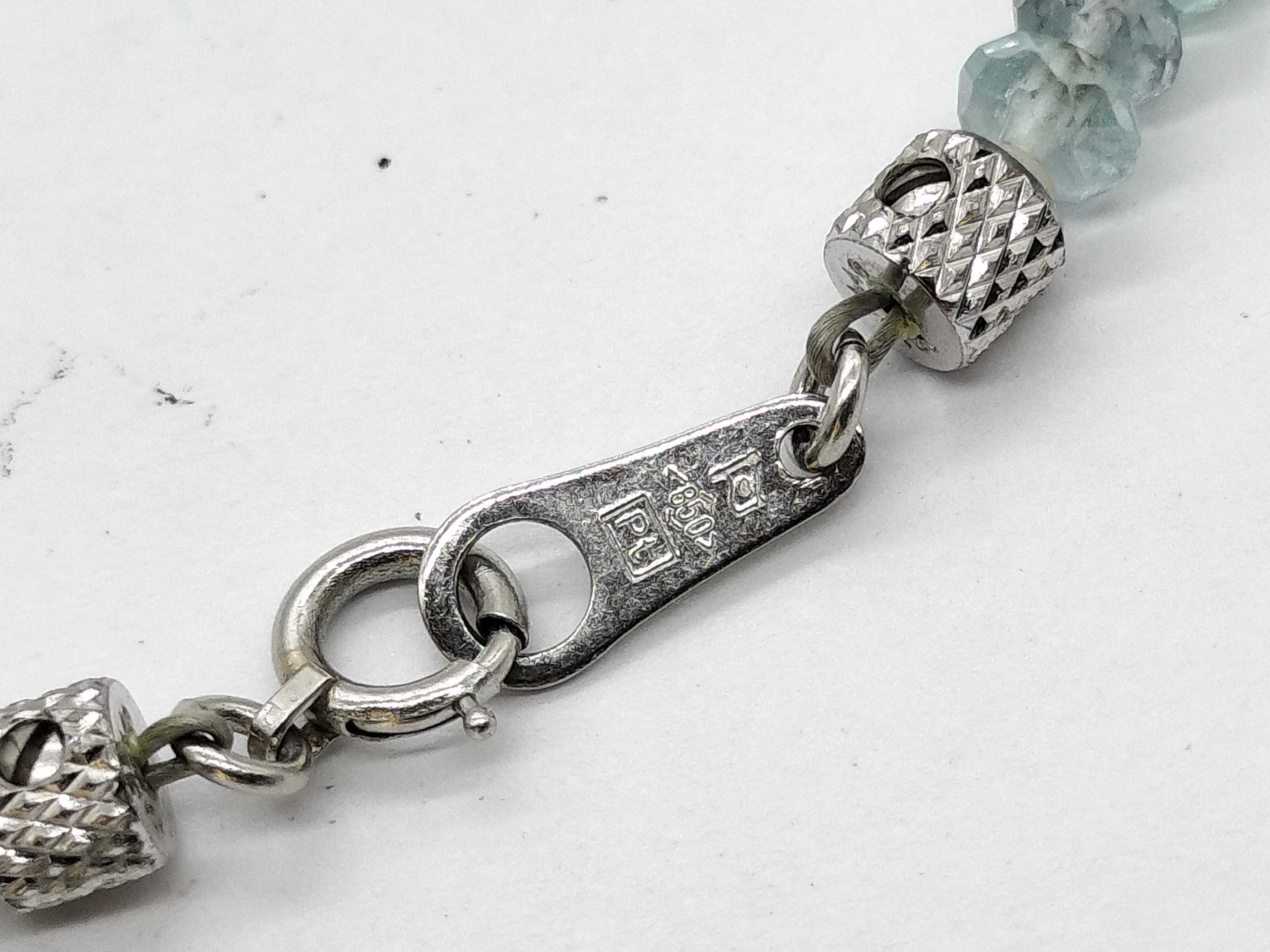 Faceted Tourmaline Bead Necklace with Platinum 850 Clasp