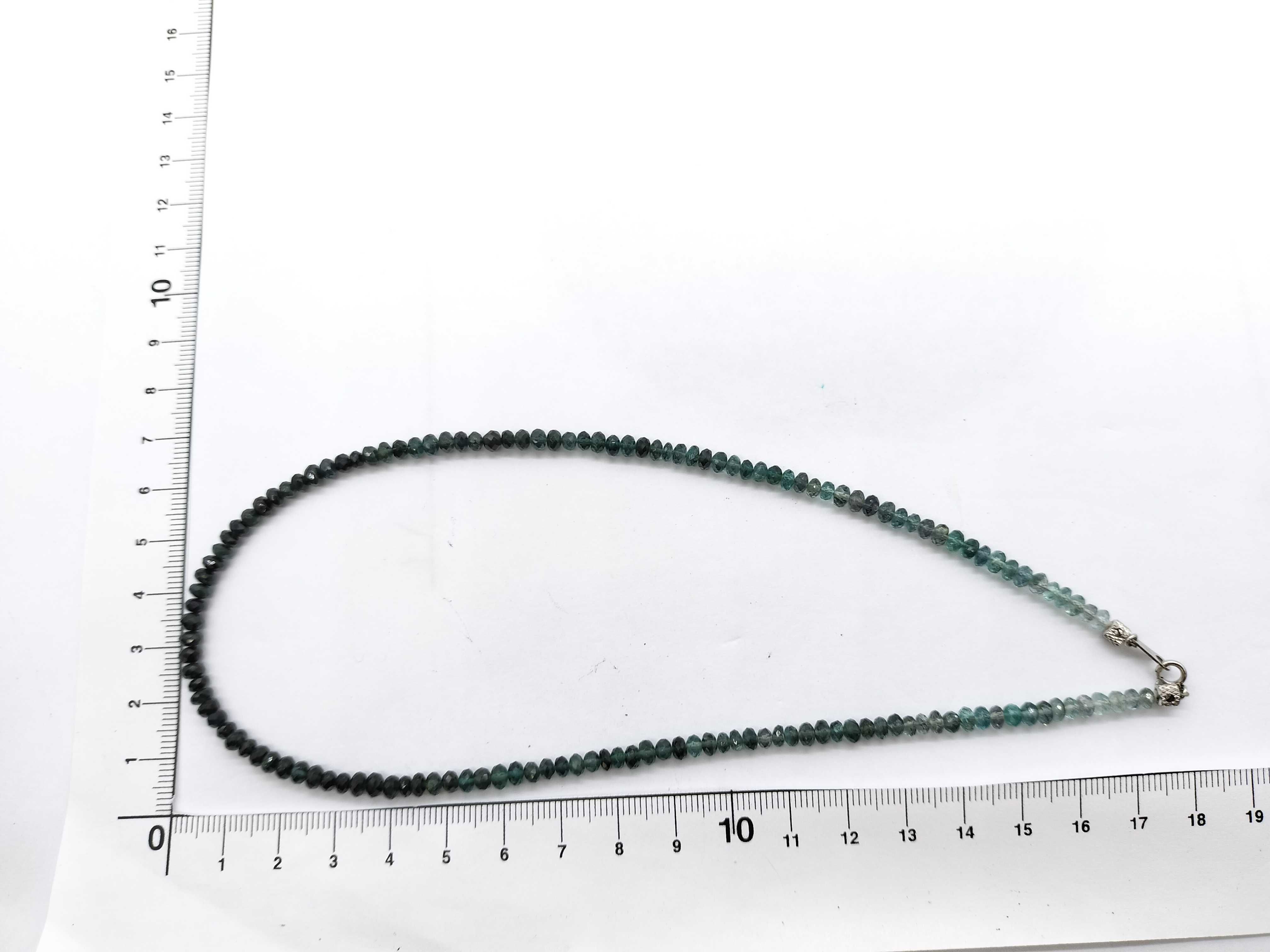 Faceted Tourmaline Bead Necklace with Platinum 850 Clasp