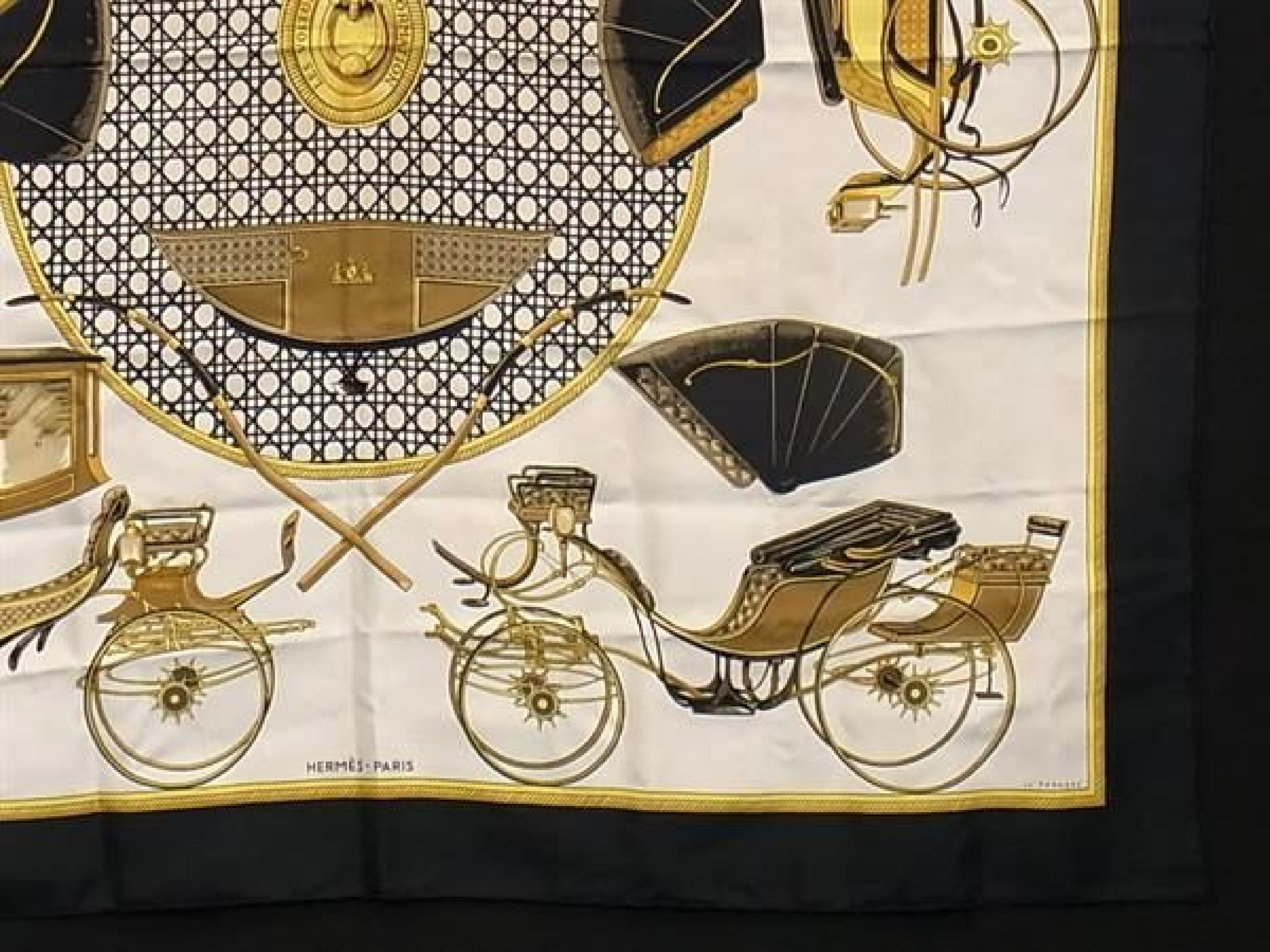 Hermes Les Voitures a Transformation Silk Scarf