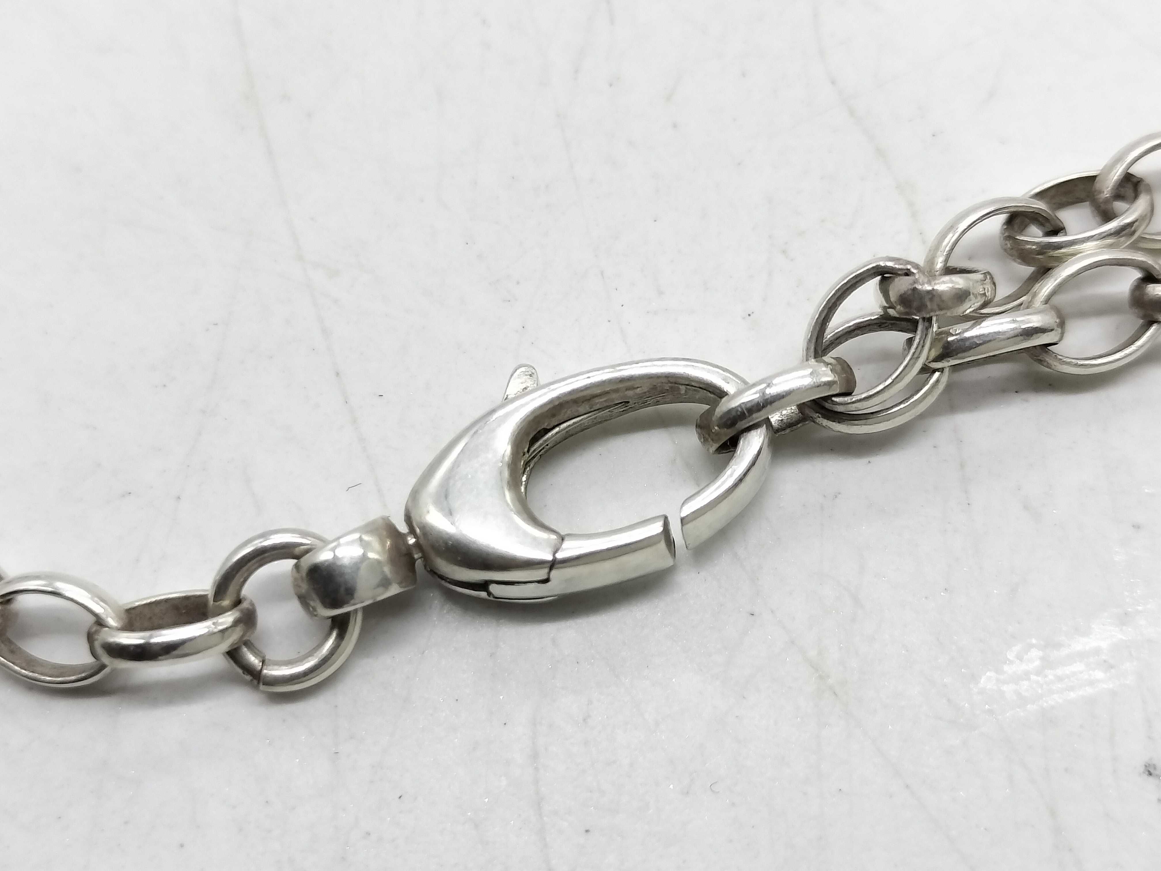 Gucci Sterling Silver Interlocking GG Logo Pendant Necklace