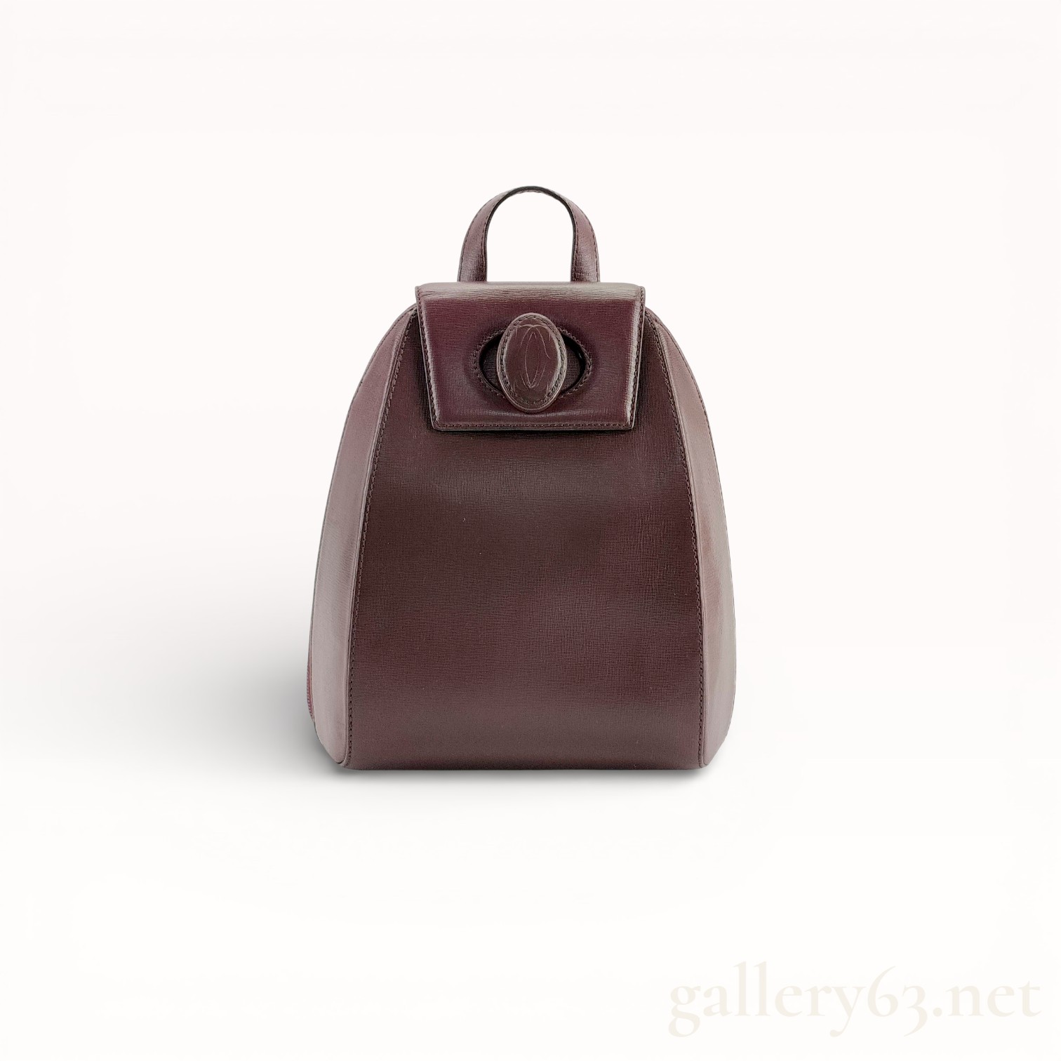 Must de Cartier Burgundy Grained Leather Vintage Backpack