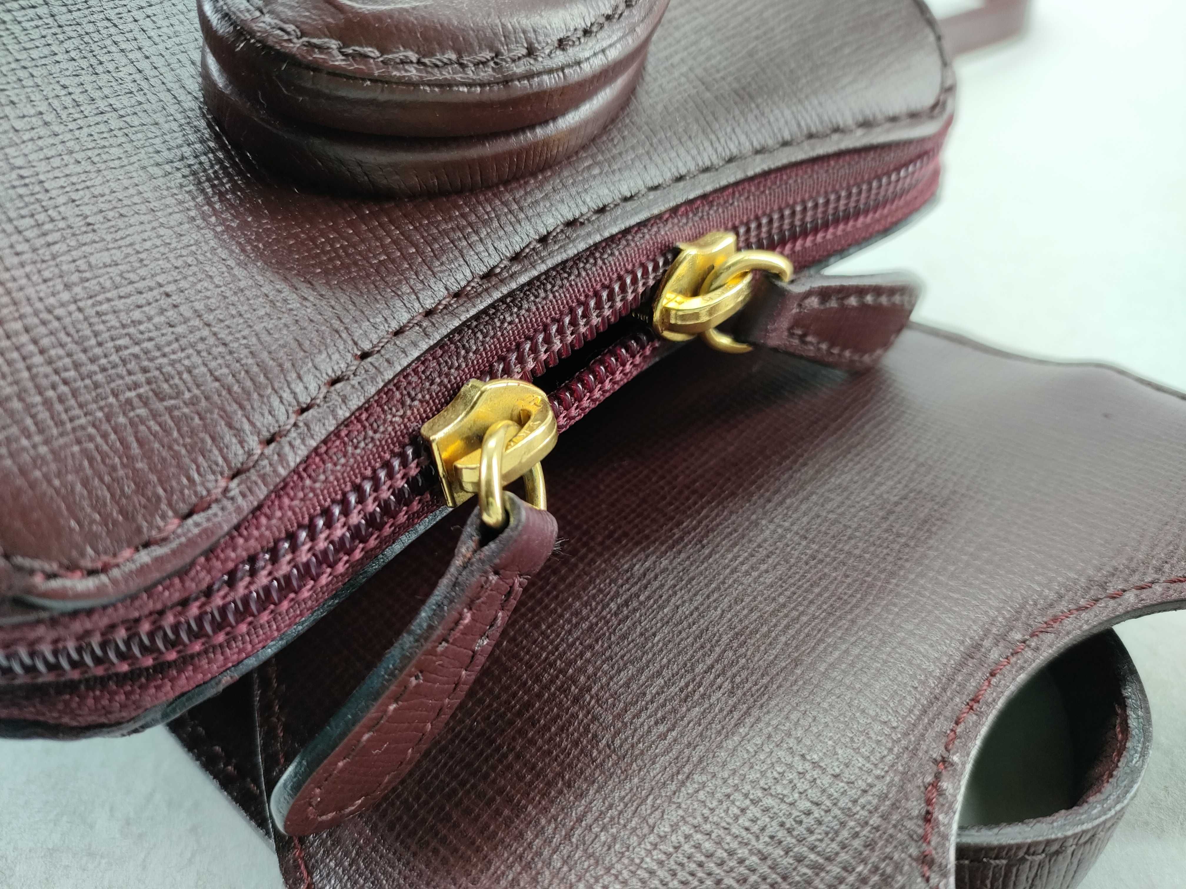 Must de Cartier Burgundy Grained Leather Vintage Backpack
