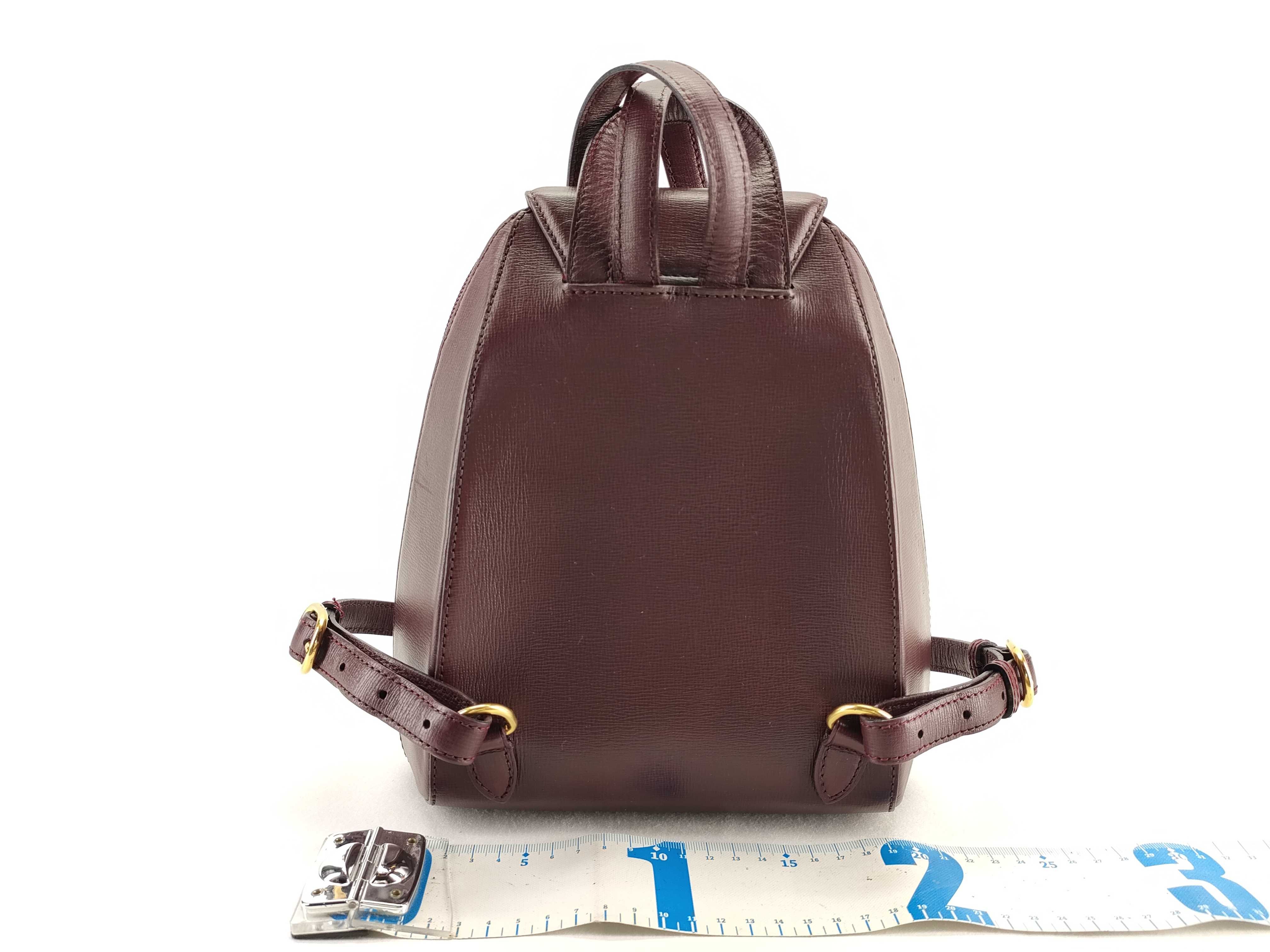 Must de Cartier Burgundy Grained Leather Vintage Backpack