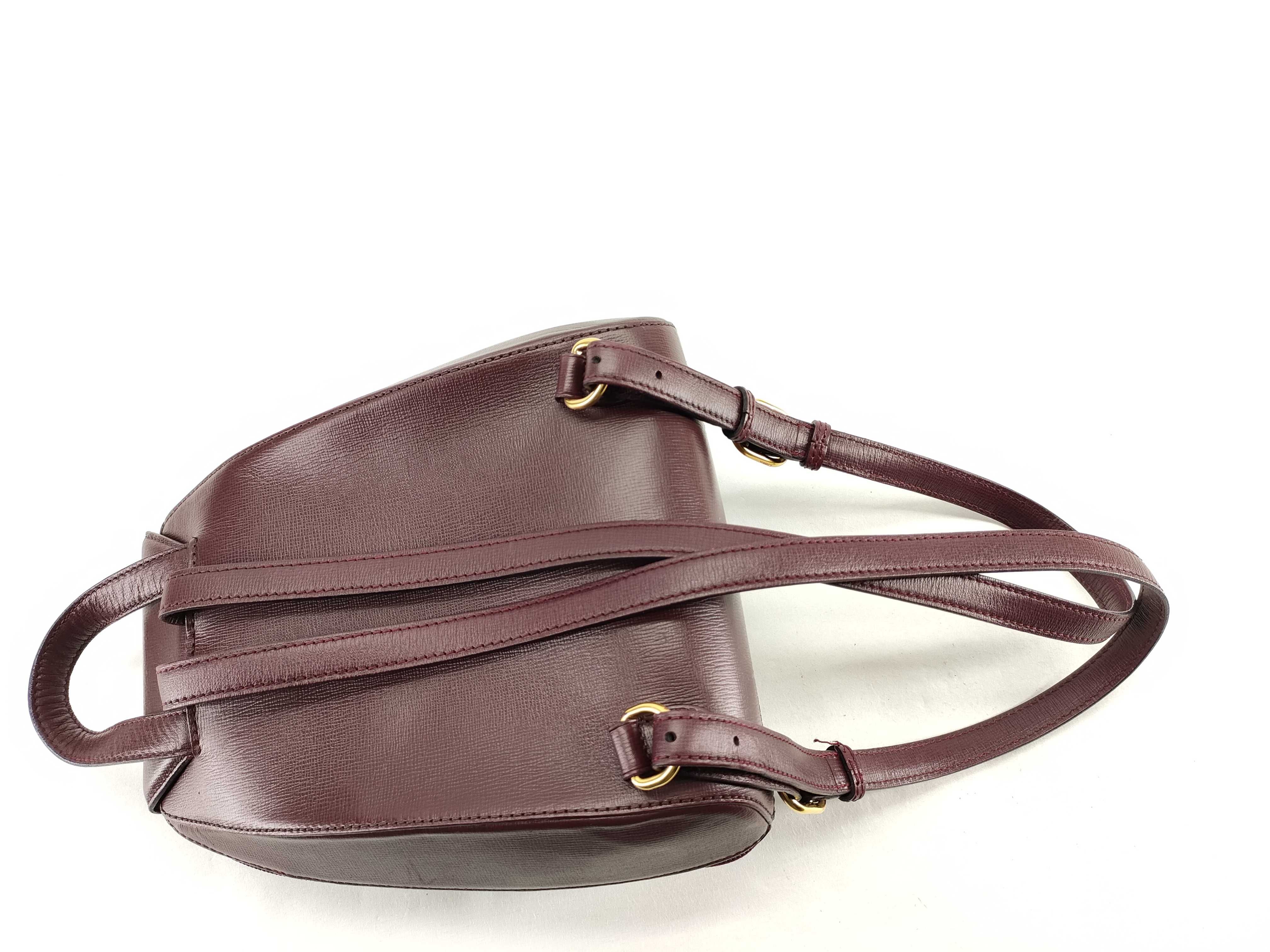 Must de Cartier Burgundy Grained Leather Vintage Backpack