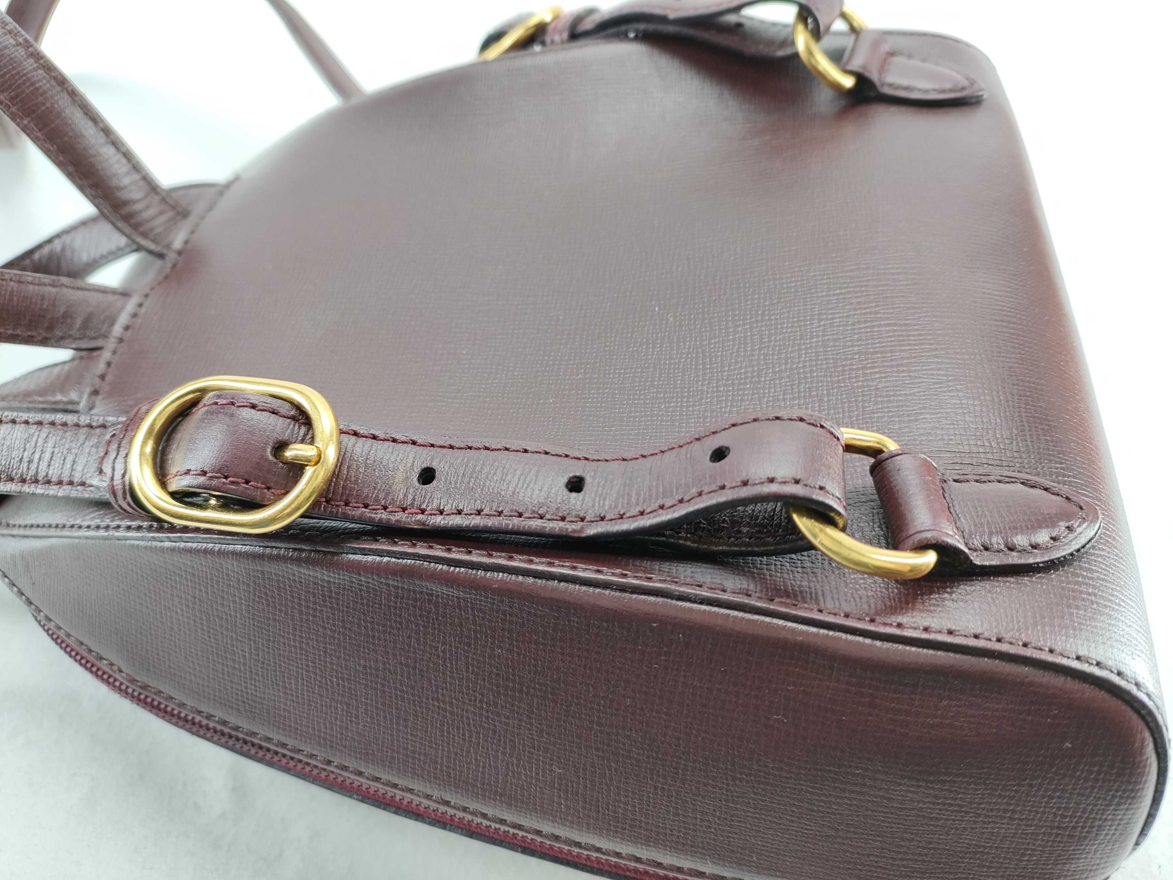 Must de Cartier Burgundy Grained Leather Vintage Backpack