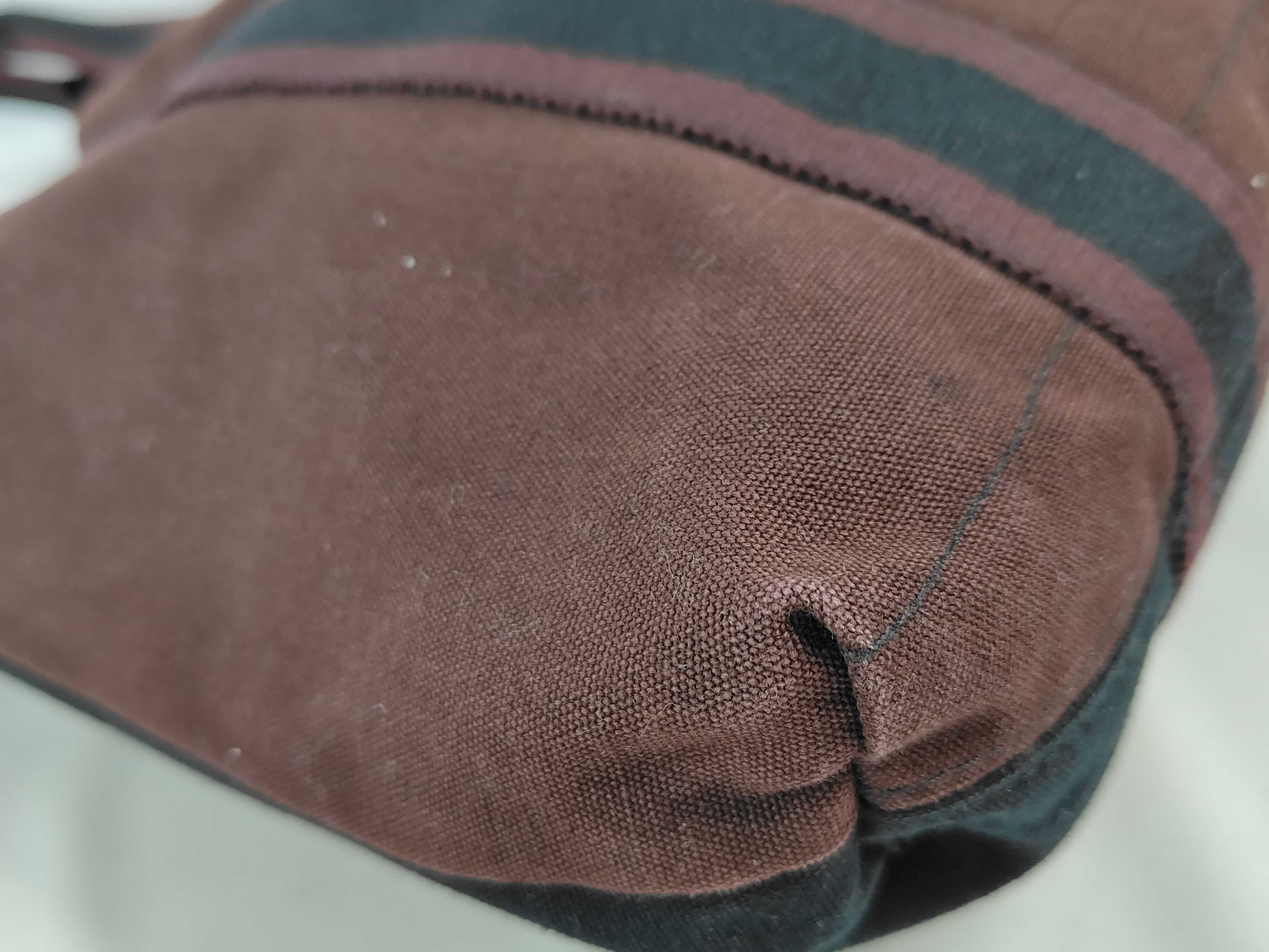 Hermes Fourre-Tout Cabas Two-Tone in Bordeaux and Black Cotton Canvas
