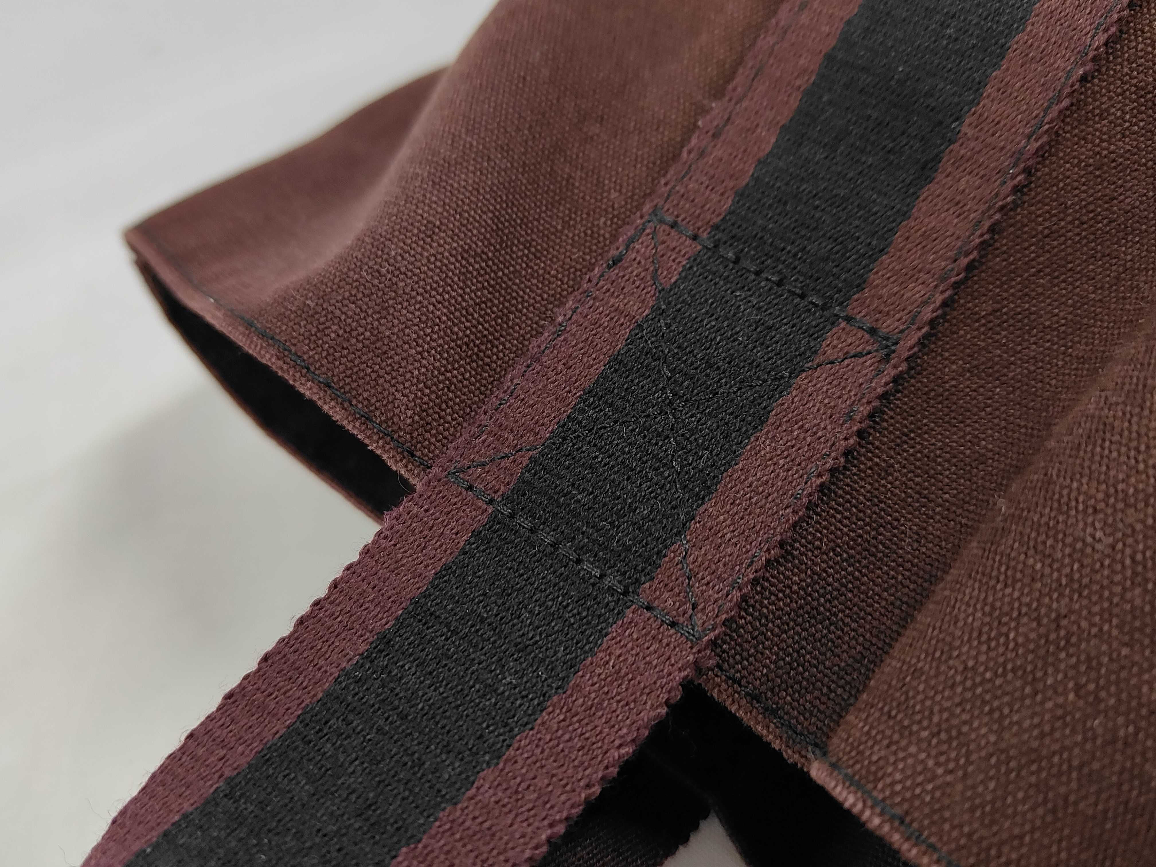 Hermes Fourre-Tout Cabas Two-Tone in Bordeaux and Black Cotton Canvas
