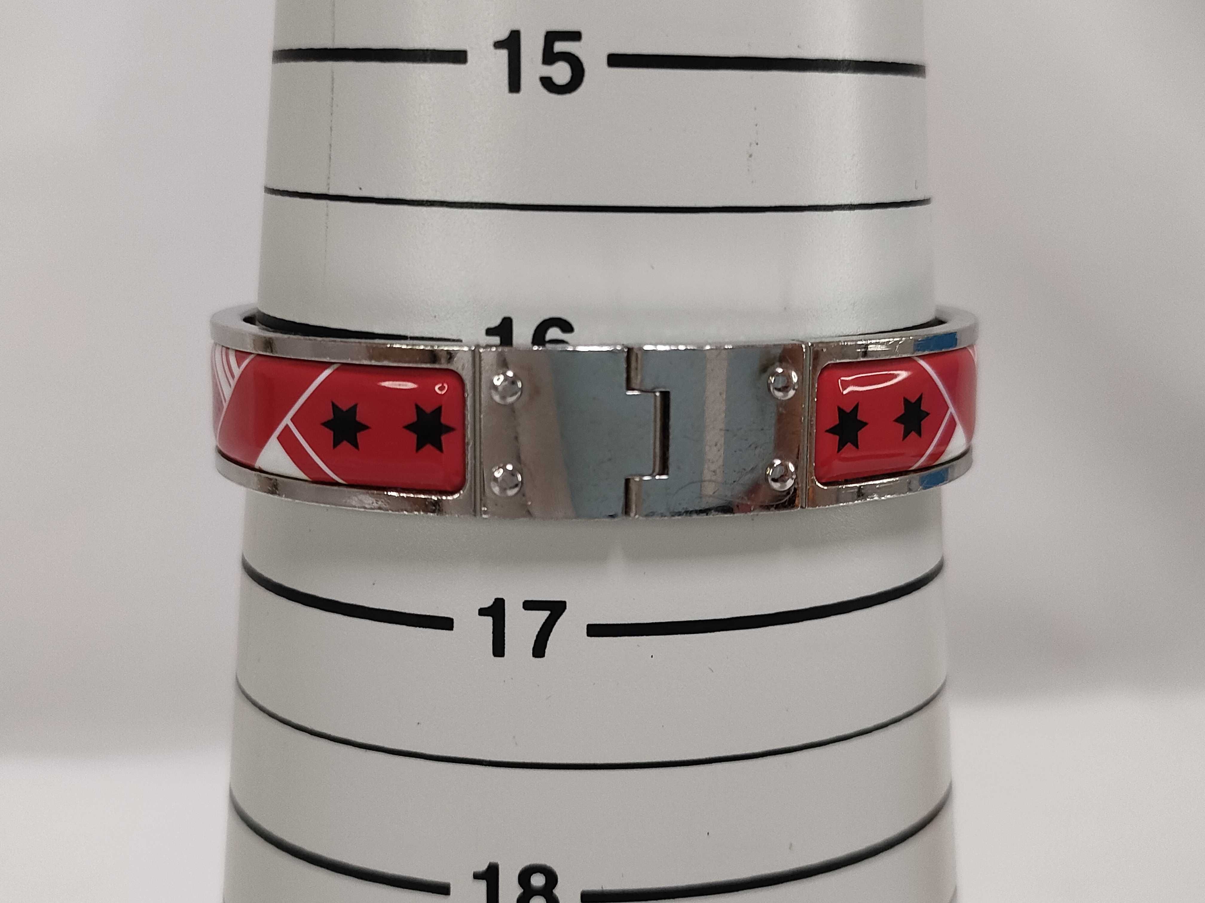 Hermes Enamel and Silver-Tone Charniere Hinged Bangle Bracelet
