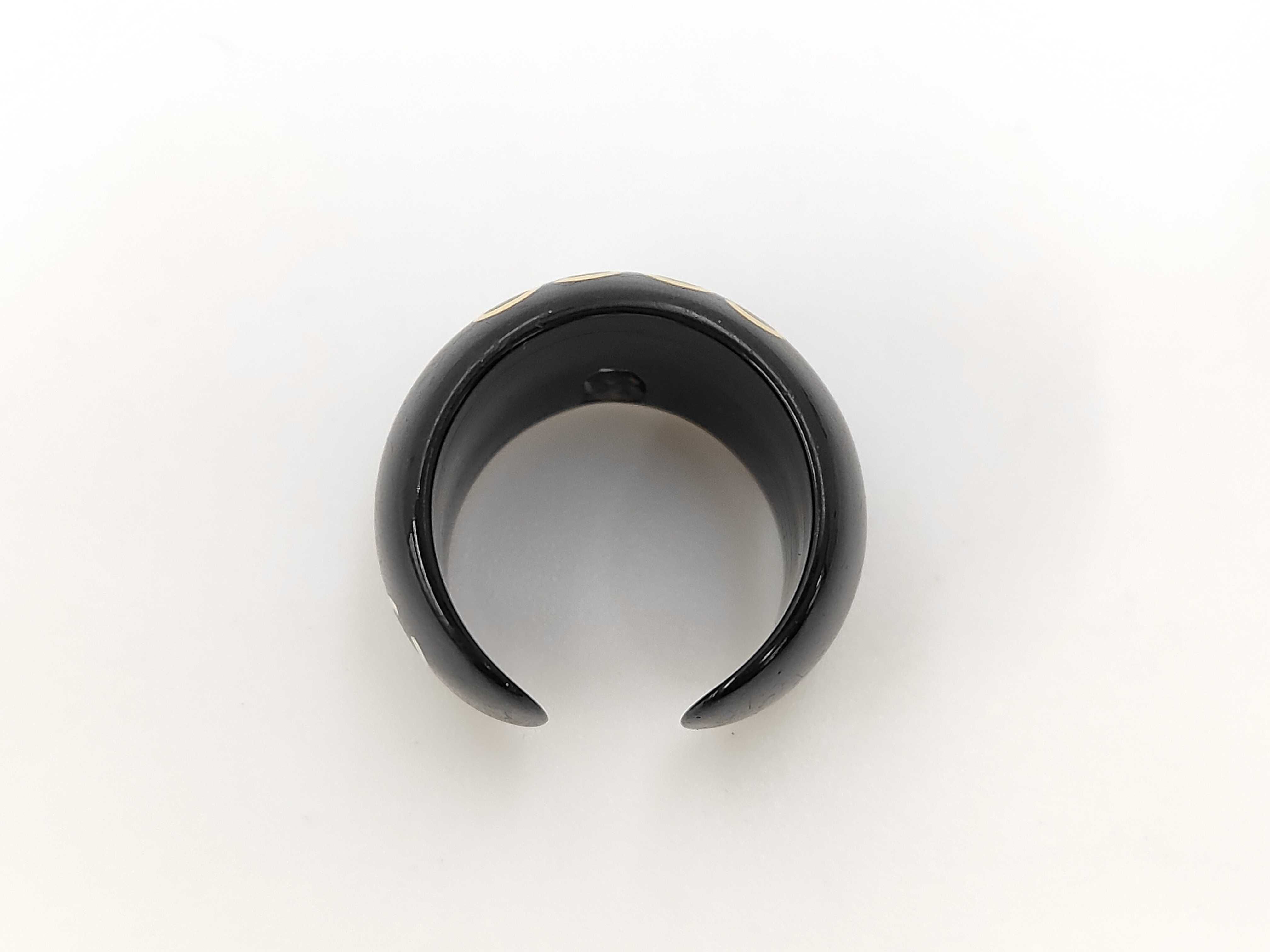 Coco Chanel Black Resin Wide Dome Ring