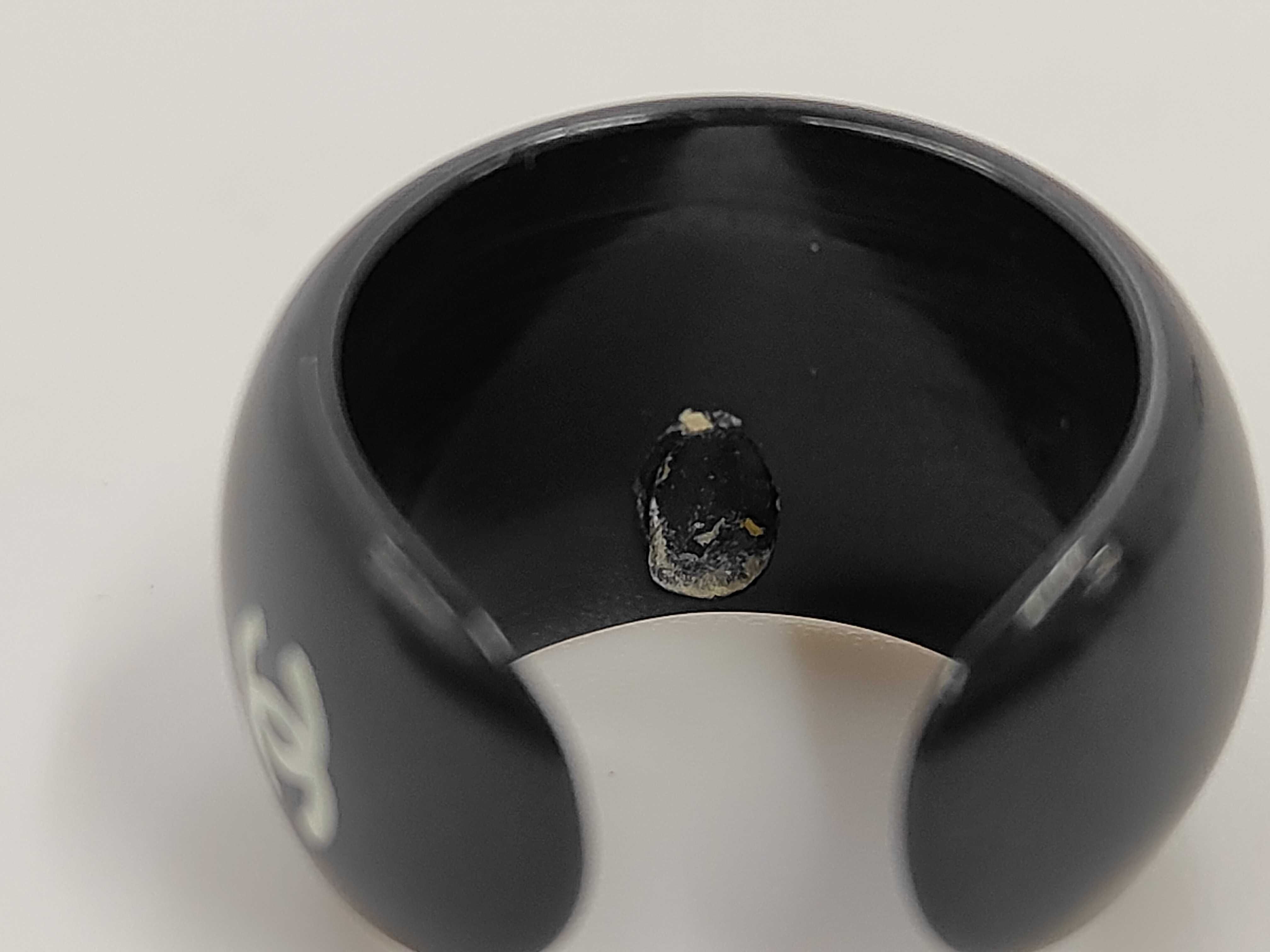 Coco Chanel Black Resin Wide Dome Ring