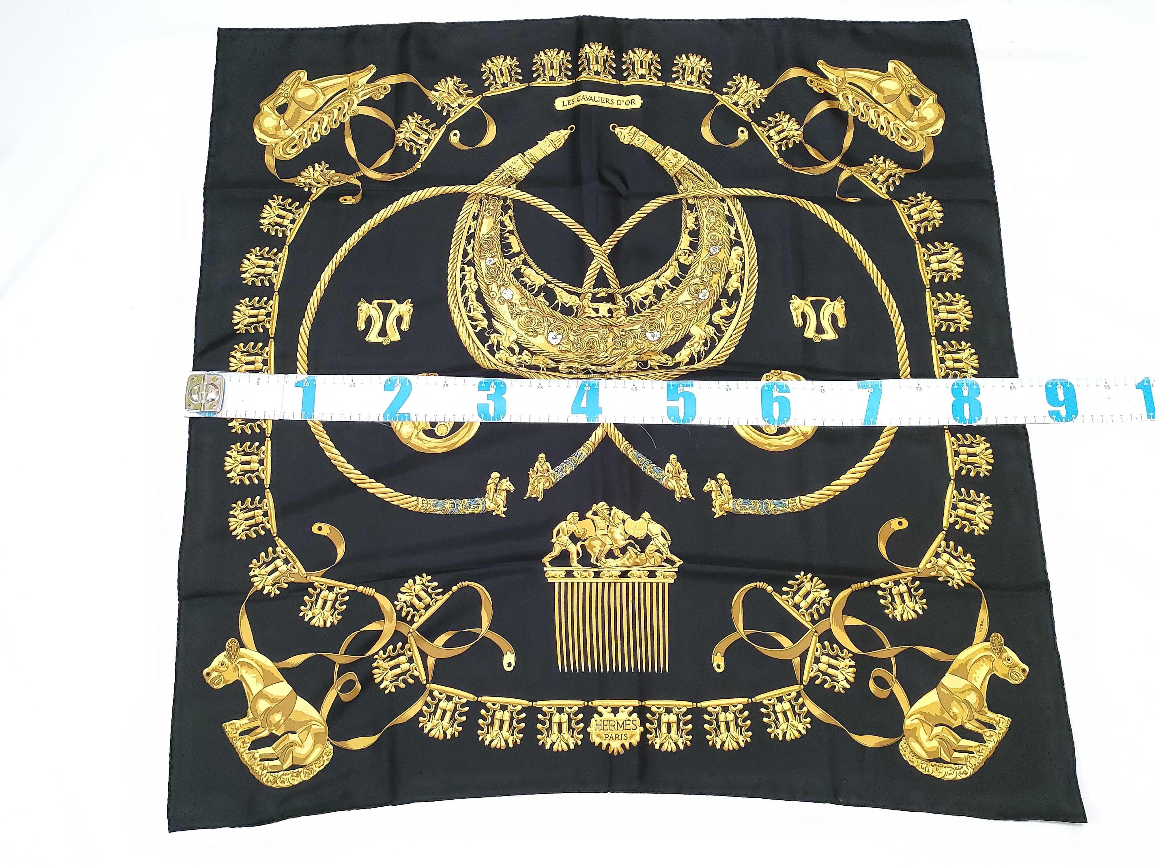 Hermes Les Cavaliers d'Or Silk Scarf