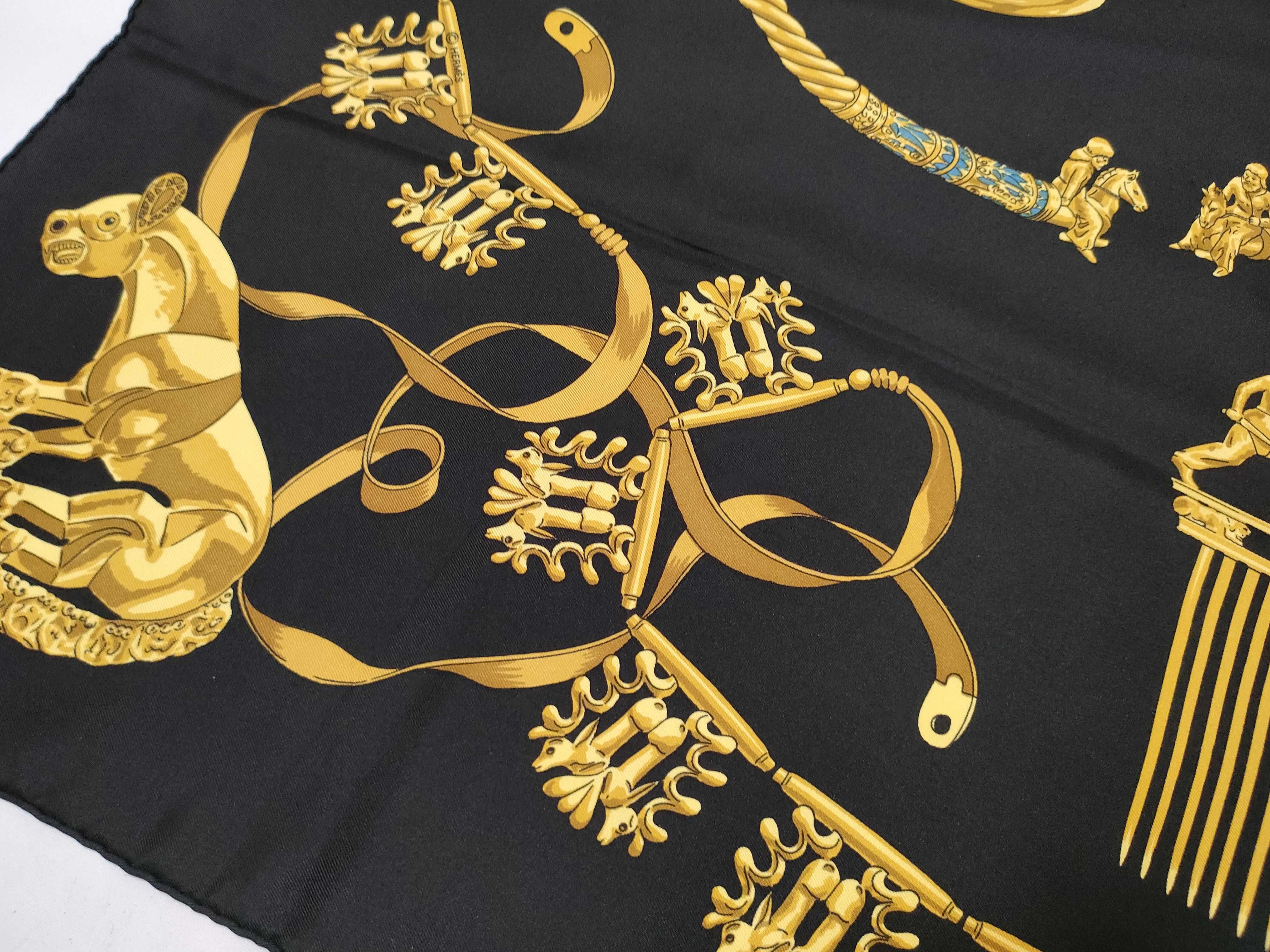 Hermes Les Cavaliers d'Or Silk Scarf