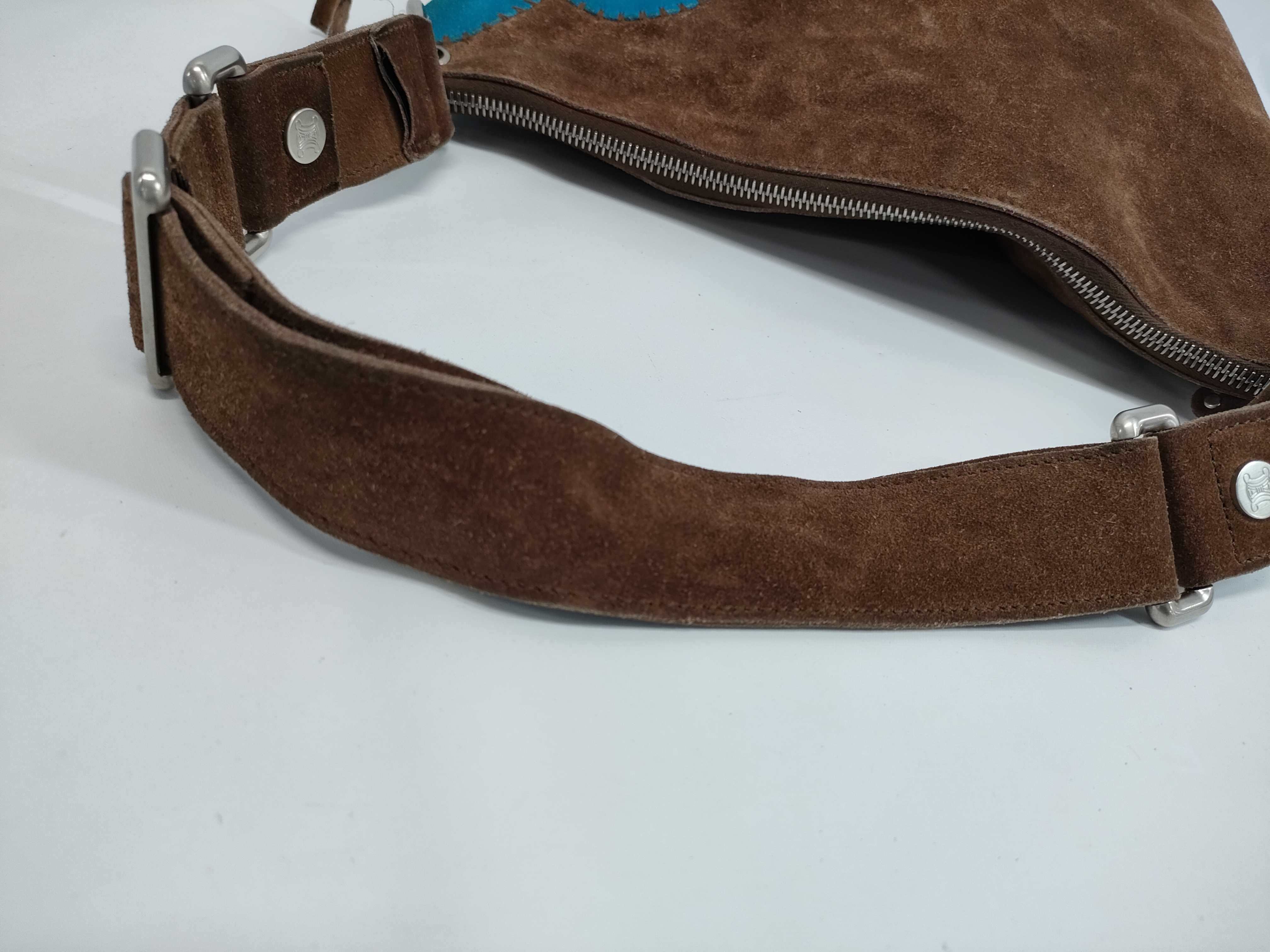 Celine Suede Flower Applique Shoulder Bag