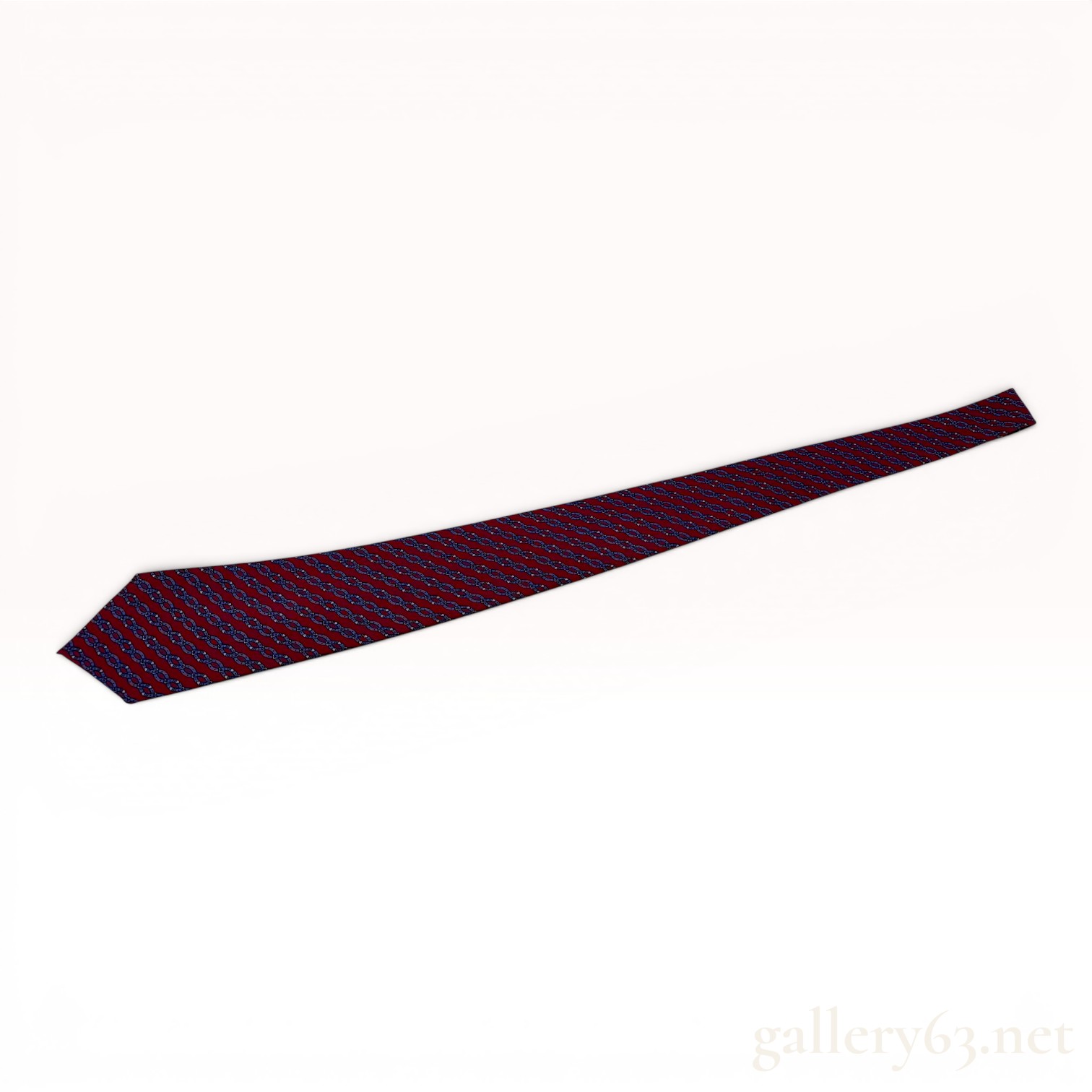 Hermes Paris Silk Interlocking Belt Buckle Pattern Mens Necktie