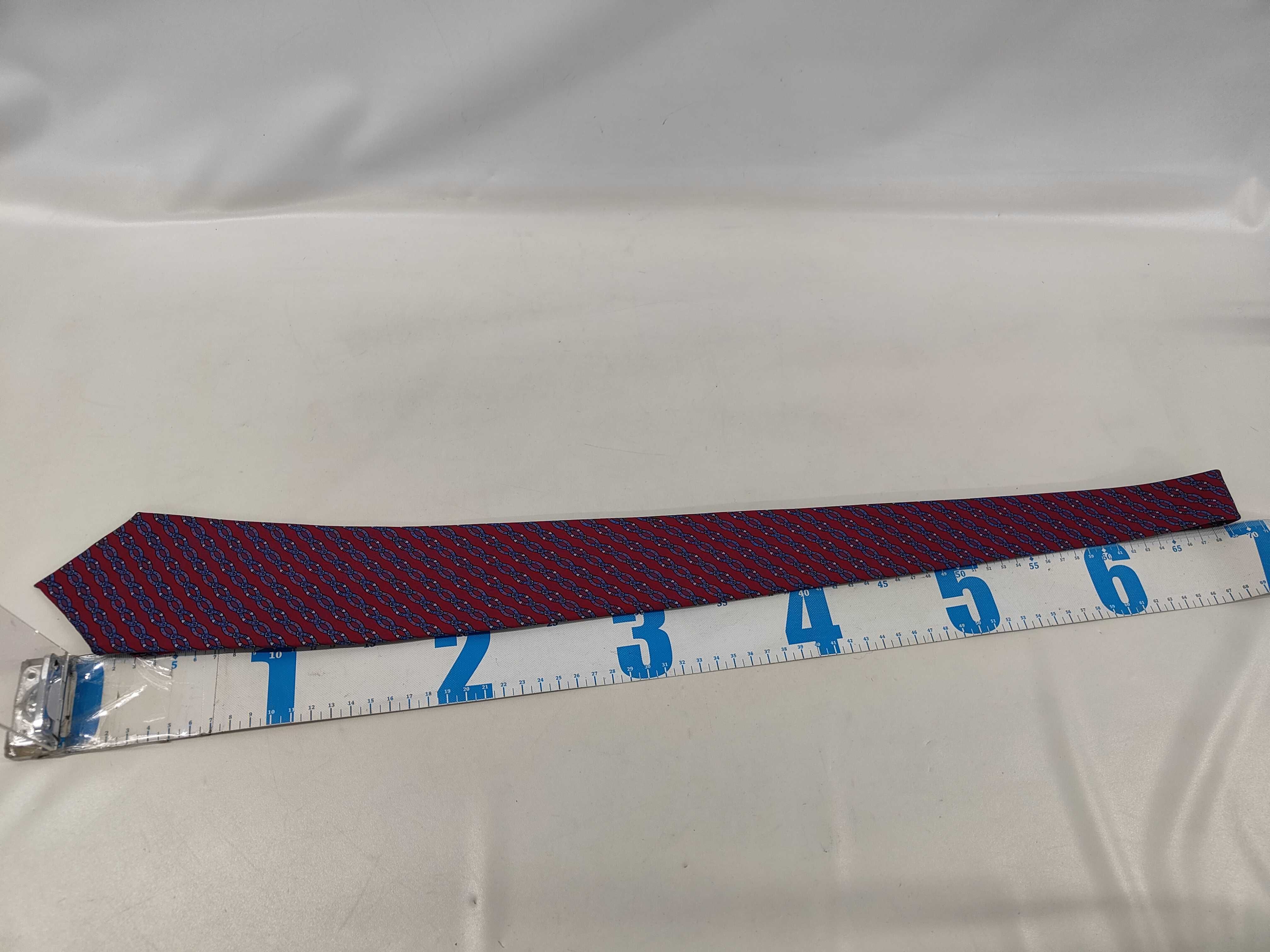 Hermes Paris Silk Interlocking Belt Buckle Pattern Mens Necktie